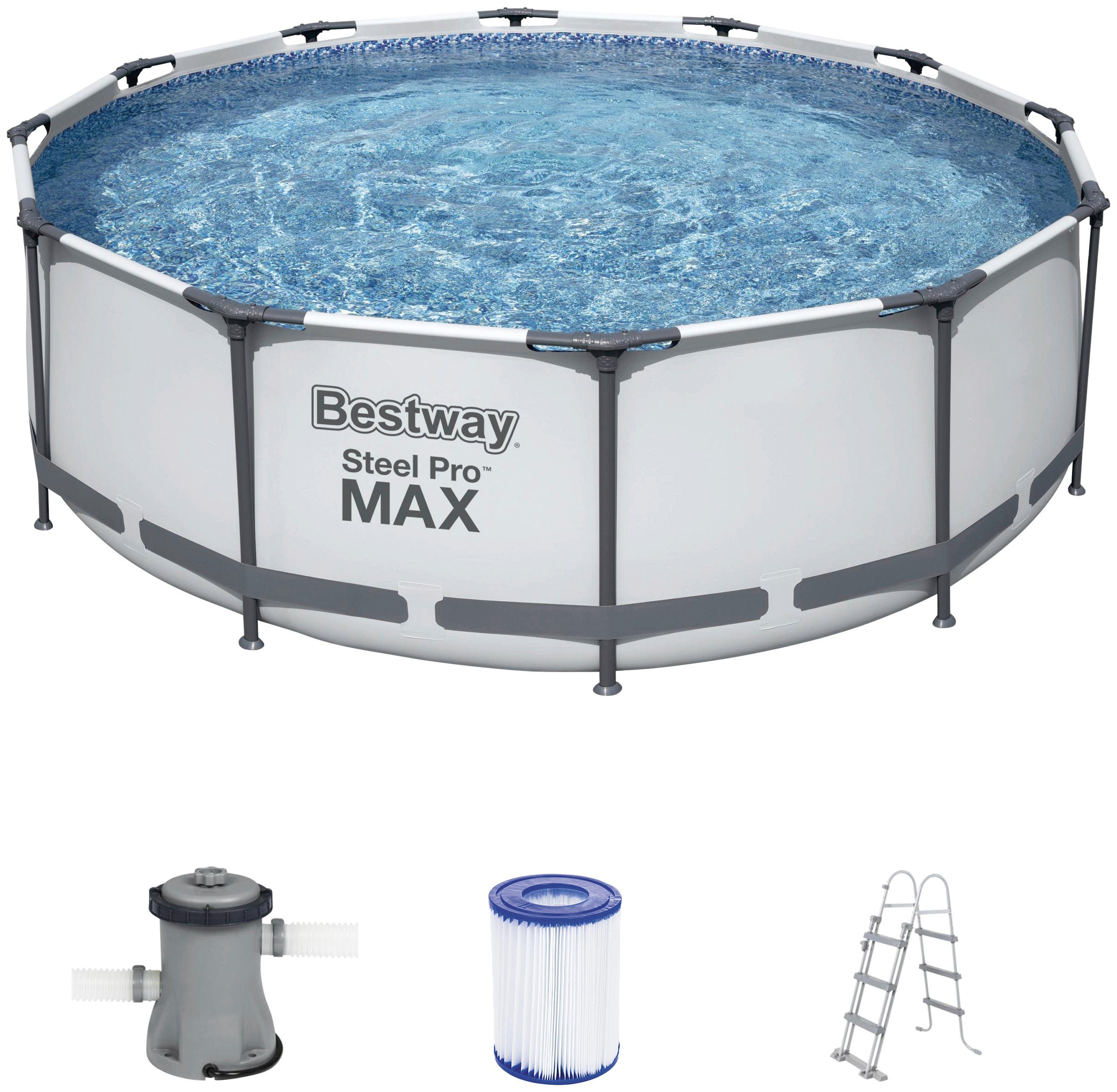 MAX™ Pro (Set), Frame ØxH: Pro Framepool Bestway Pool Frame cm, 366x100 Bestway Ø366x100cm 56418 Set Pool MAX™ Steel Steel