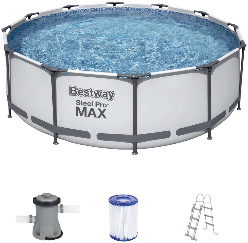 Bestway Framepool Steel Pro MAX™ Frame (Set), ØxH: 366x100 cm, Bestway  Steel Pro MAX™ Pool Set Ø366x100cm Frame Pool 56418