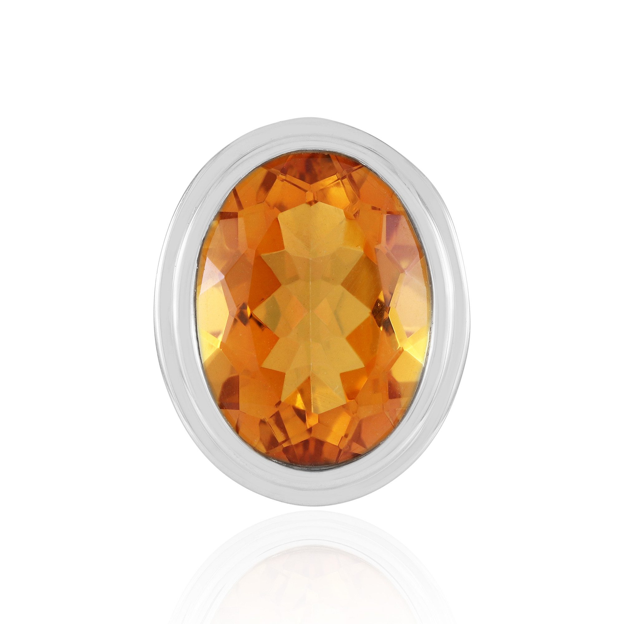 Cavill Kettenanhänger Cavill Oranger Quarz 8,53 ct Oval 925 Silber platinbeschichtet Schmuck (1-tlg)