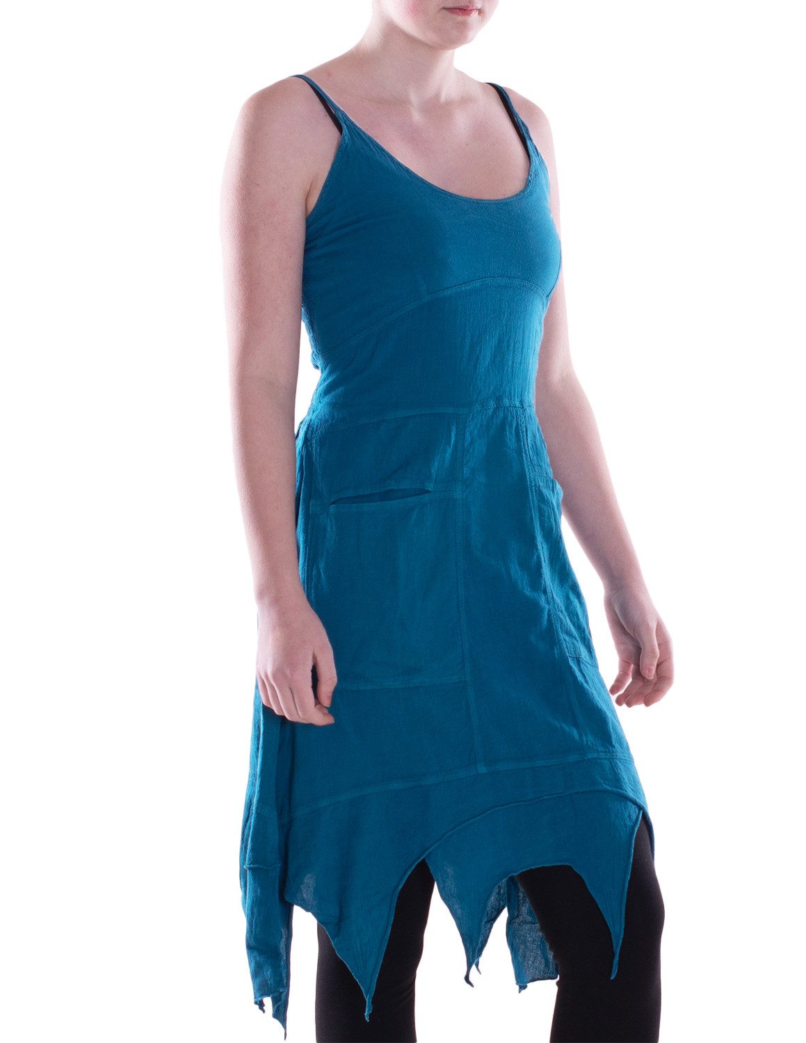 Zipfelkleid Kleid mit Trägern aus gewebter Baumwolle Elfenkleid