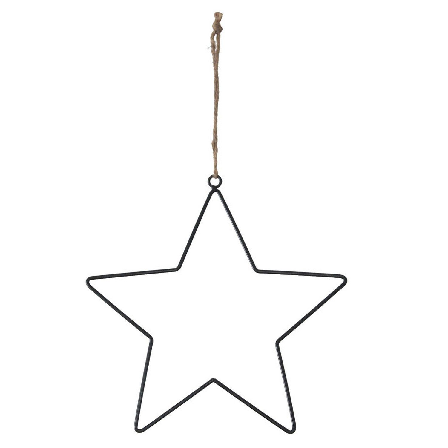 Deko AS Вешалки для украшений Вешалки для украшений Stern mit Juteschnur - schwarz - 28cm - 4 Stück (4 St)