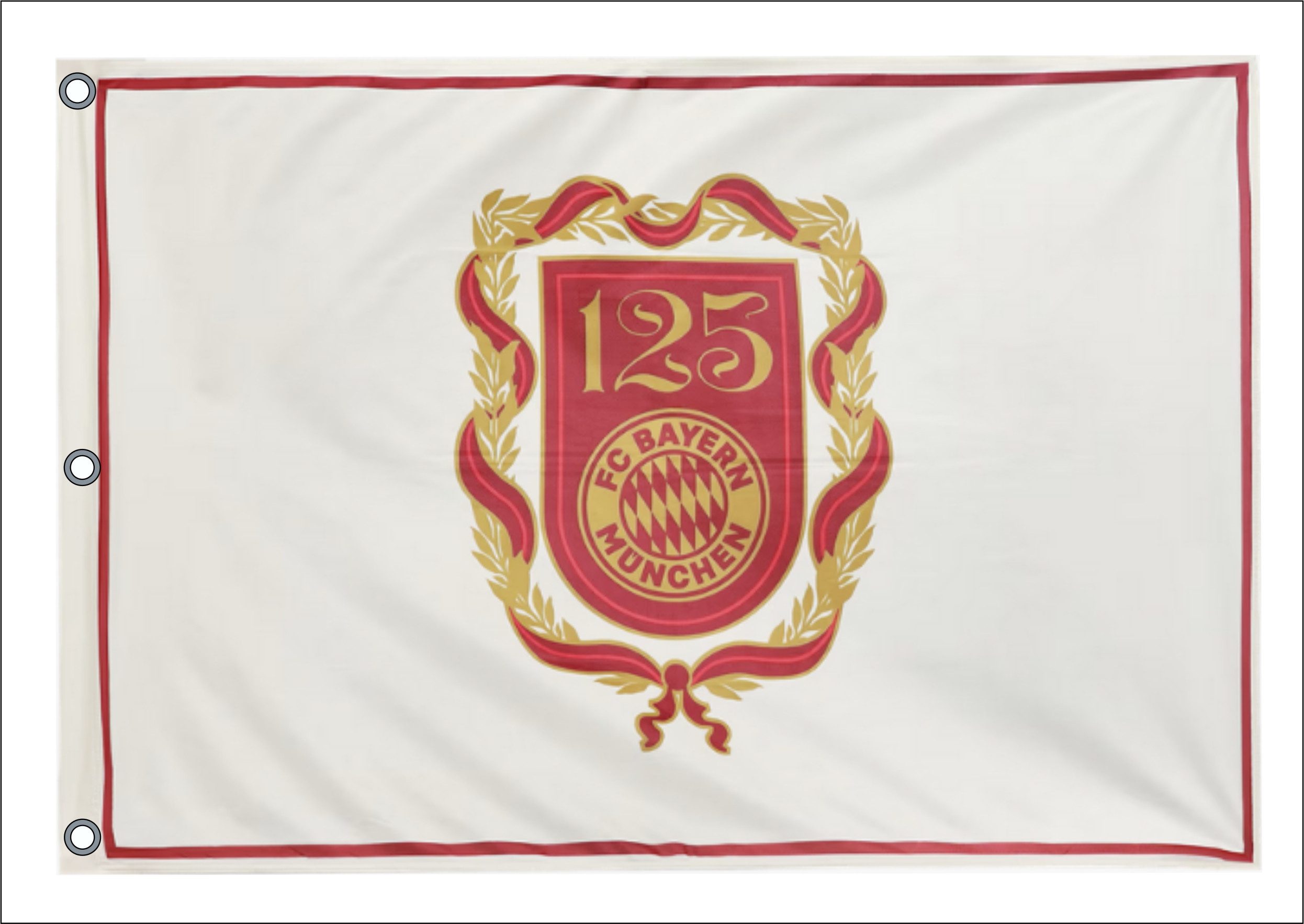 Flagge FC BAYERN Jubiläumsfahne 180 x 120 cm Hissflagge mit 3 Ösen