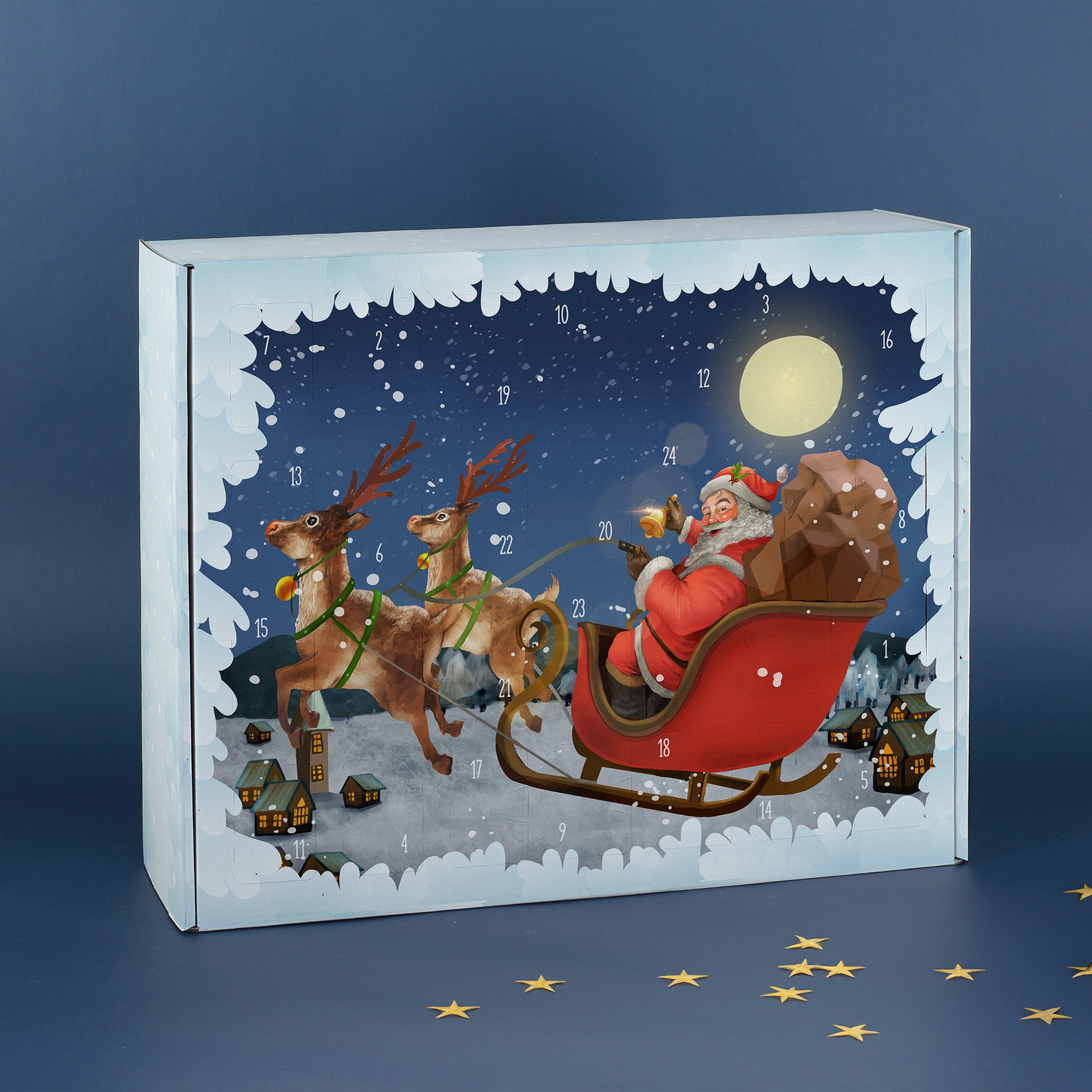 Herz & Heim befüllbarer Adventskalender mit festlichen Motiven zu Weihnachten - DIY Adventskalender, zum selbst Befüllen, aus stabiler Pappe – Bild 3 von 5
