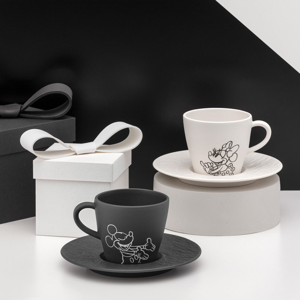 Villeroy & Boch Tasse Manufacture - Mickey Mouse, 4-tlg., Porzellan, Premium Porcelain, mikrow.- & spülm.sicher, Made in Germany