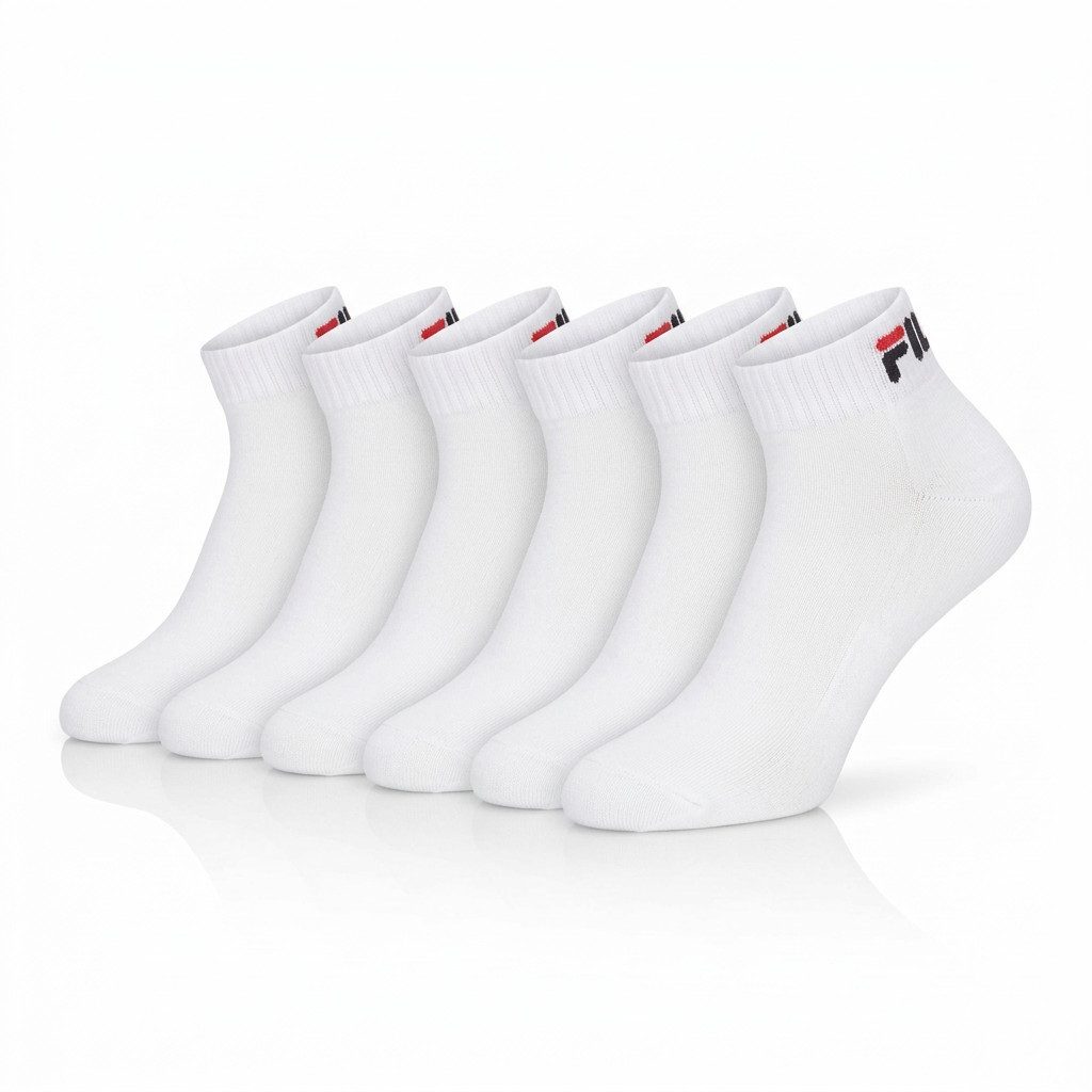 Fila Kurzsocken UNISEX INVISIBLE PLAIN SOCKS (6 Paar) Baumwollmischung, Rippenbündchen, flache Zehennaht