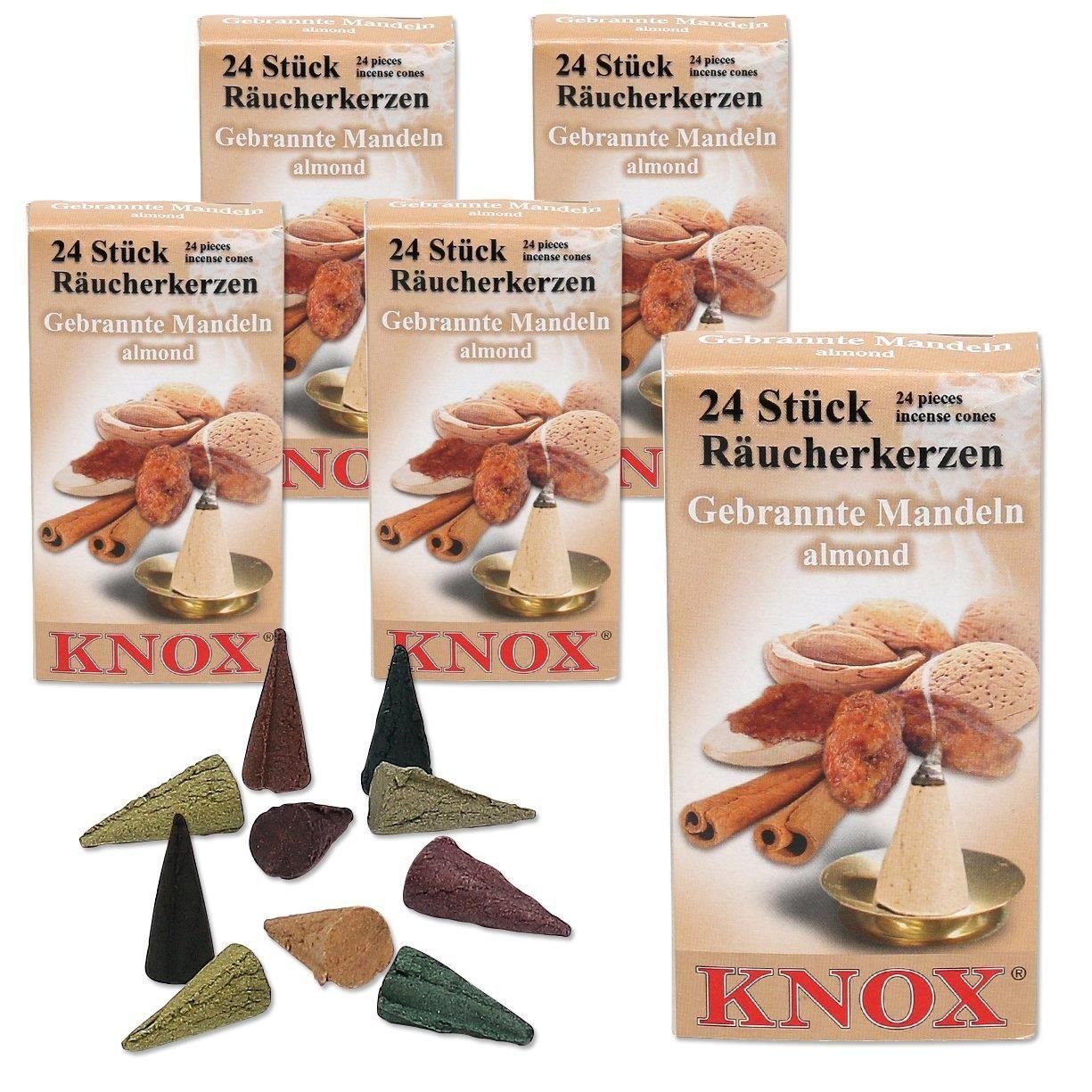 KNOX Räuchermännchen 5 Päckchen Räucherkerzen- Gebrannte Mandeln - 24er Packung