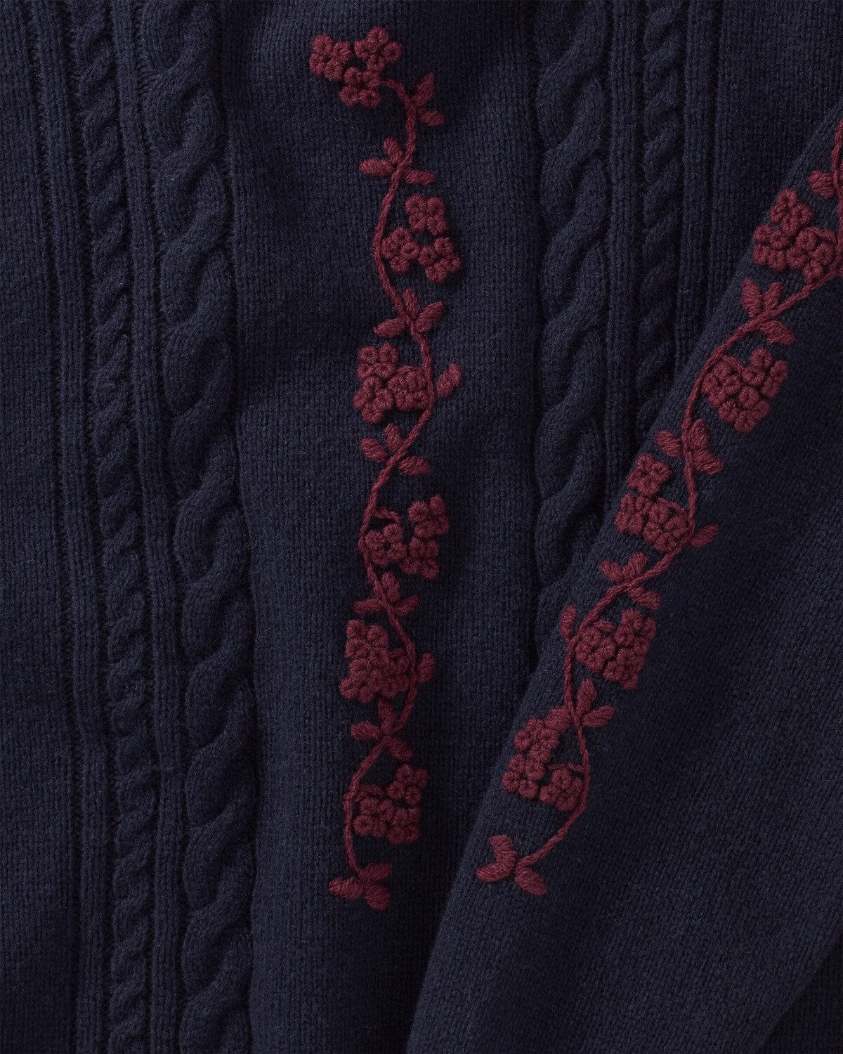 Reitmayer Strickpullover Pullover mit Blumenstickerei