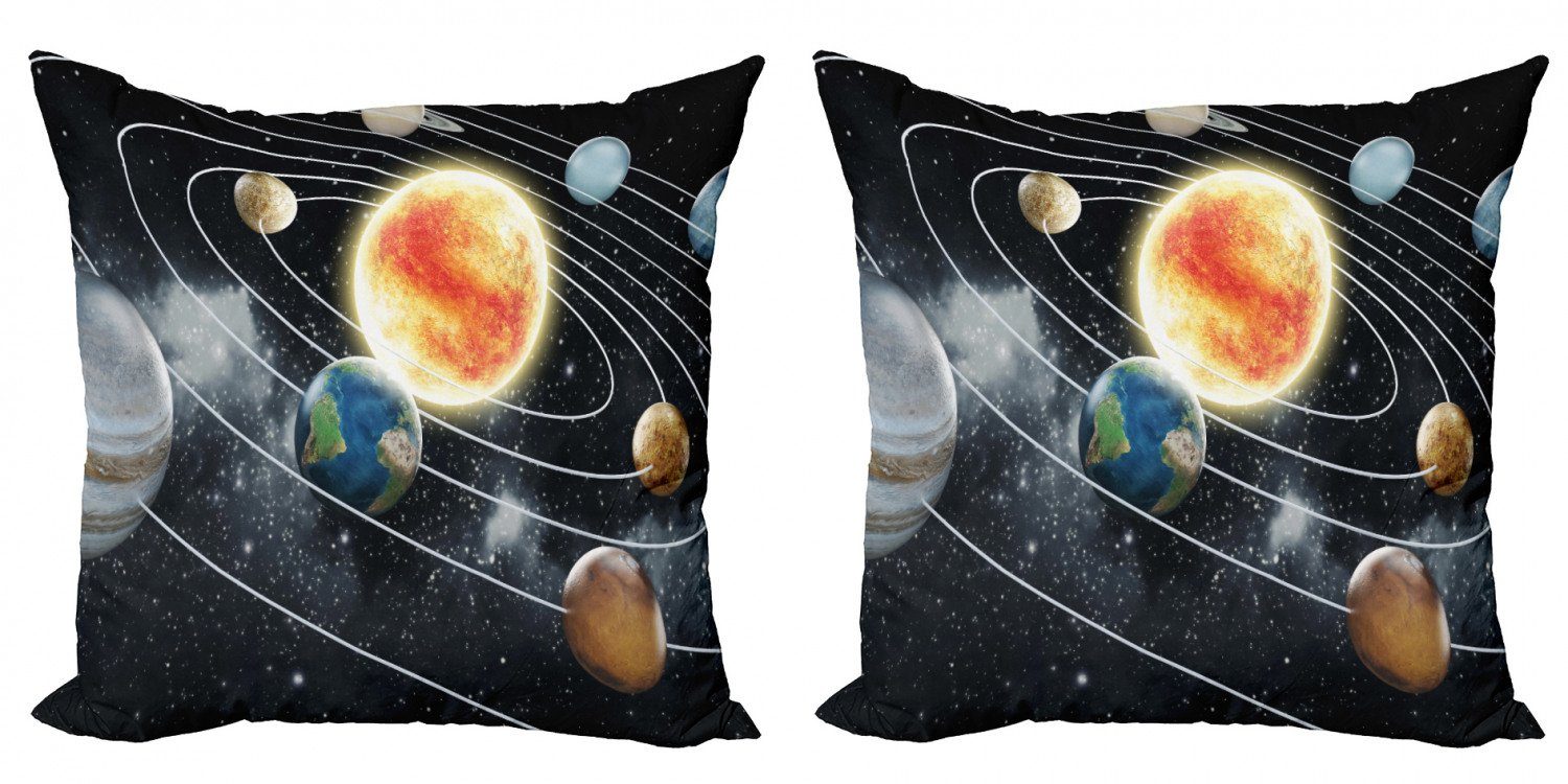 (2 Abakuhaus Accent Doppelseitiger Stück), Modern Digitaldruck, Kissenbezüge Sonnensystem-Planeten Weltraum