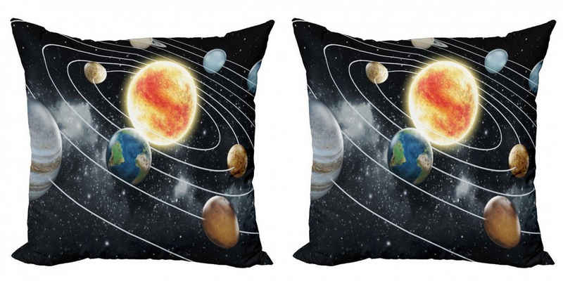Kissenbezüge Modern Accent Doppelseitiger Digitaldruck, Abakuhaus (2 Stück), Weltraum Sonnensystem-Planeten