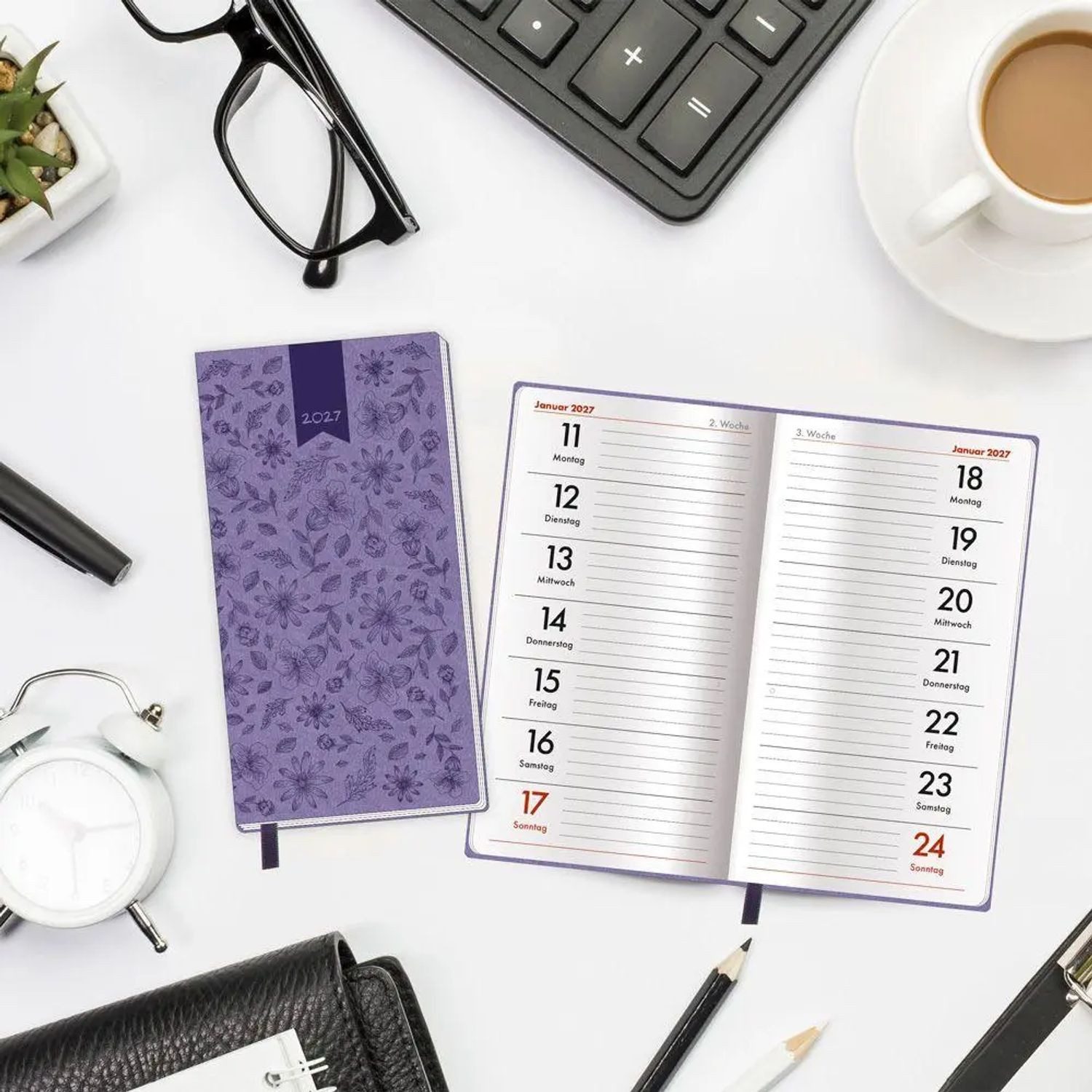 Trötsch Verlag Taschenkalender TRÖTSCH - Taschenterminer Soft Touch Blumen 2027
