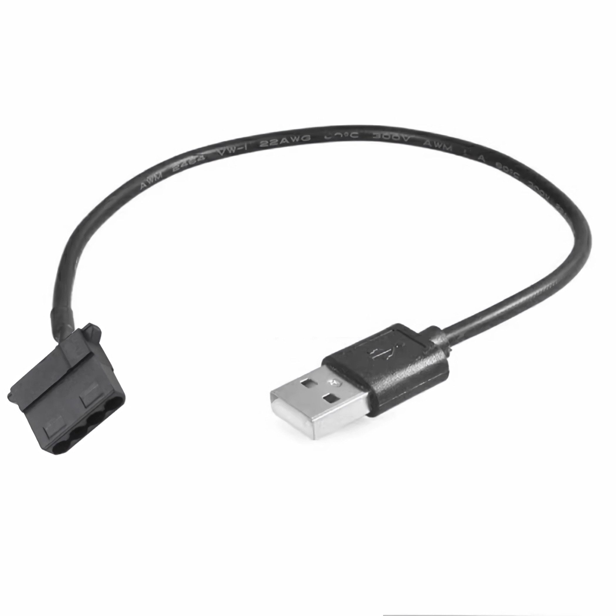 Bolwins A85 USB auf 4Pin Buchse Molex Adapterkabel für 5V PC Lüfter Fan 30cm Computer-Kabel, USB Typ A, 4Pin Molex (30 cm), 5V Molex für PC Lüfter
