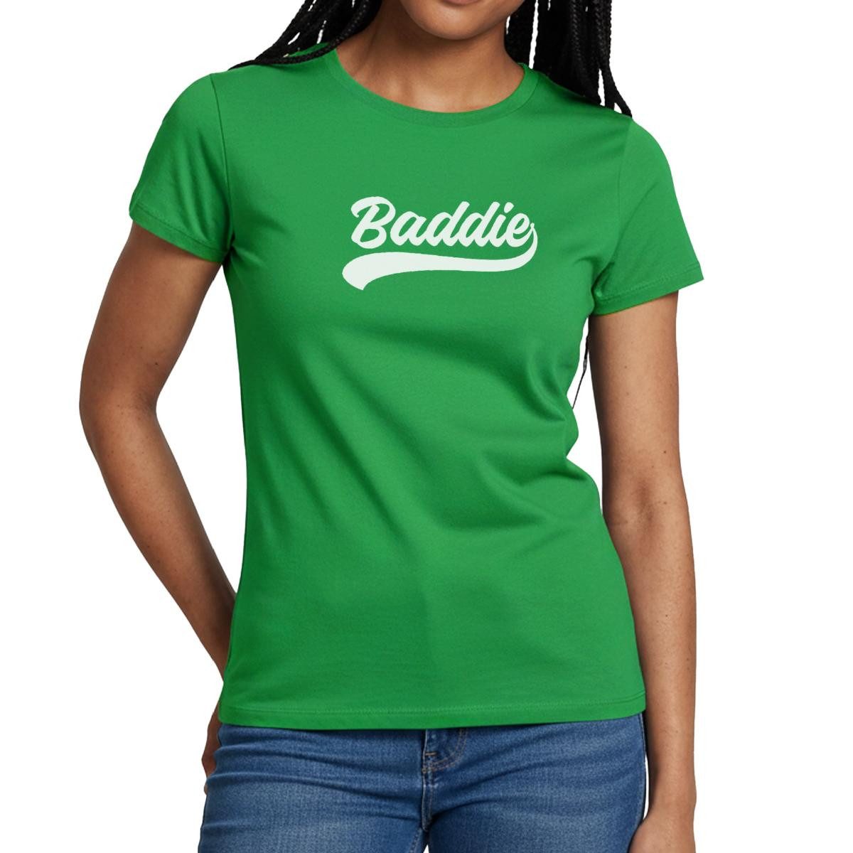 Spreadshirt T-Shirt Baddie Statement Trash TV Meme Frauen T-Shirt (1-tlg) Slim Fit, fällt klein aus