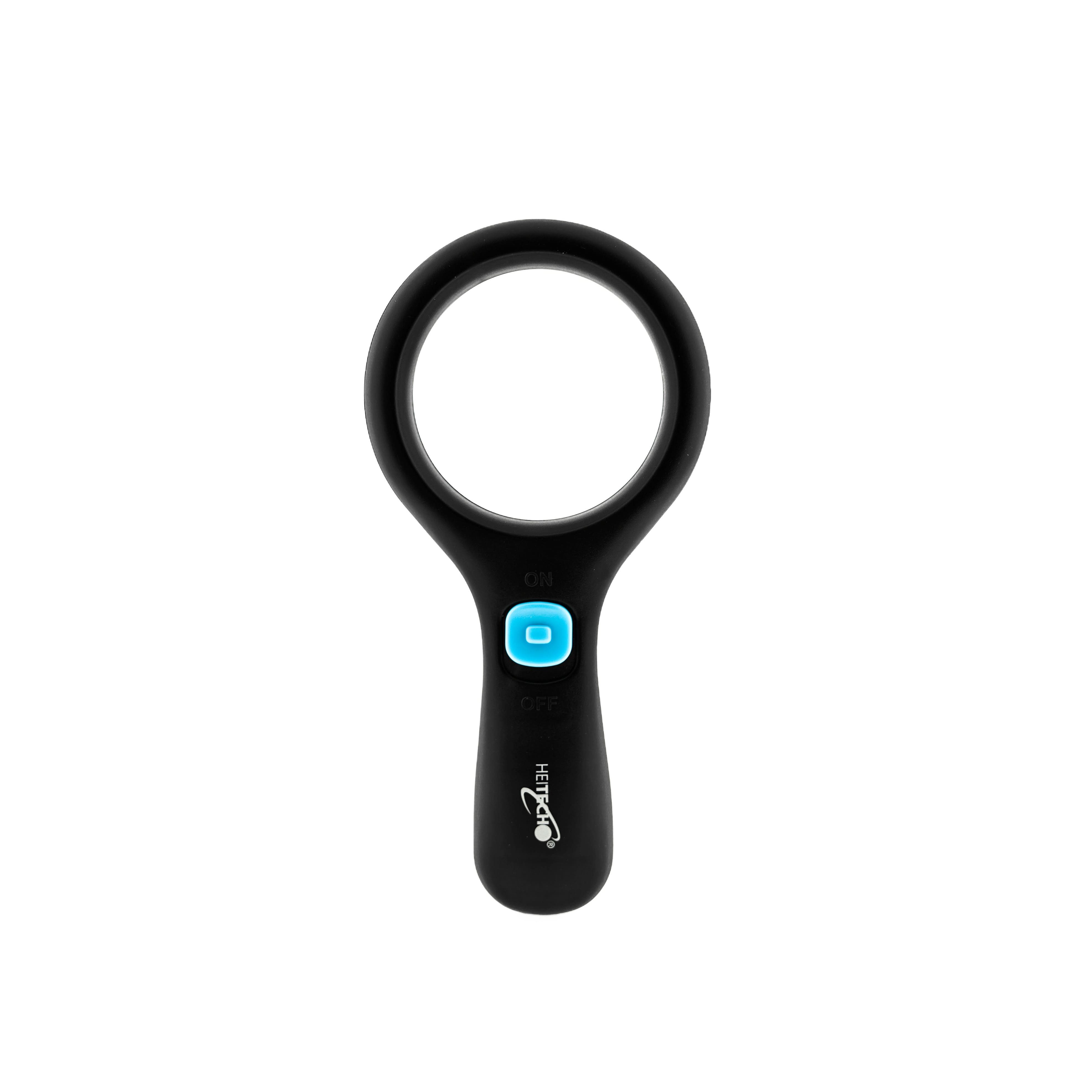 HEITECH Leuchtlupe Lupe Batterie mit 3 LEDs und 2,5-facher Vergrößerung An-/Aus-Schalter, 1-tlg.