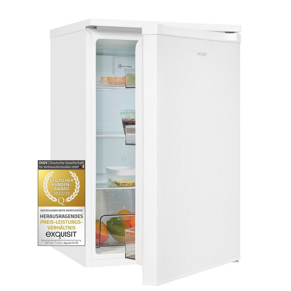 exquisit Kühlschrank KS16-V-070E weiss, 85 cm hoch, 55.1 cm breit,  effizienter Vollraumkühlschrank | Kühlschränke