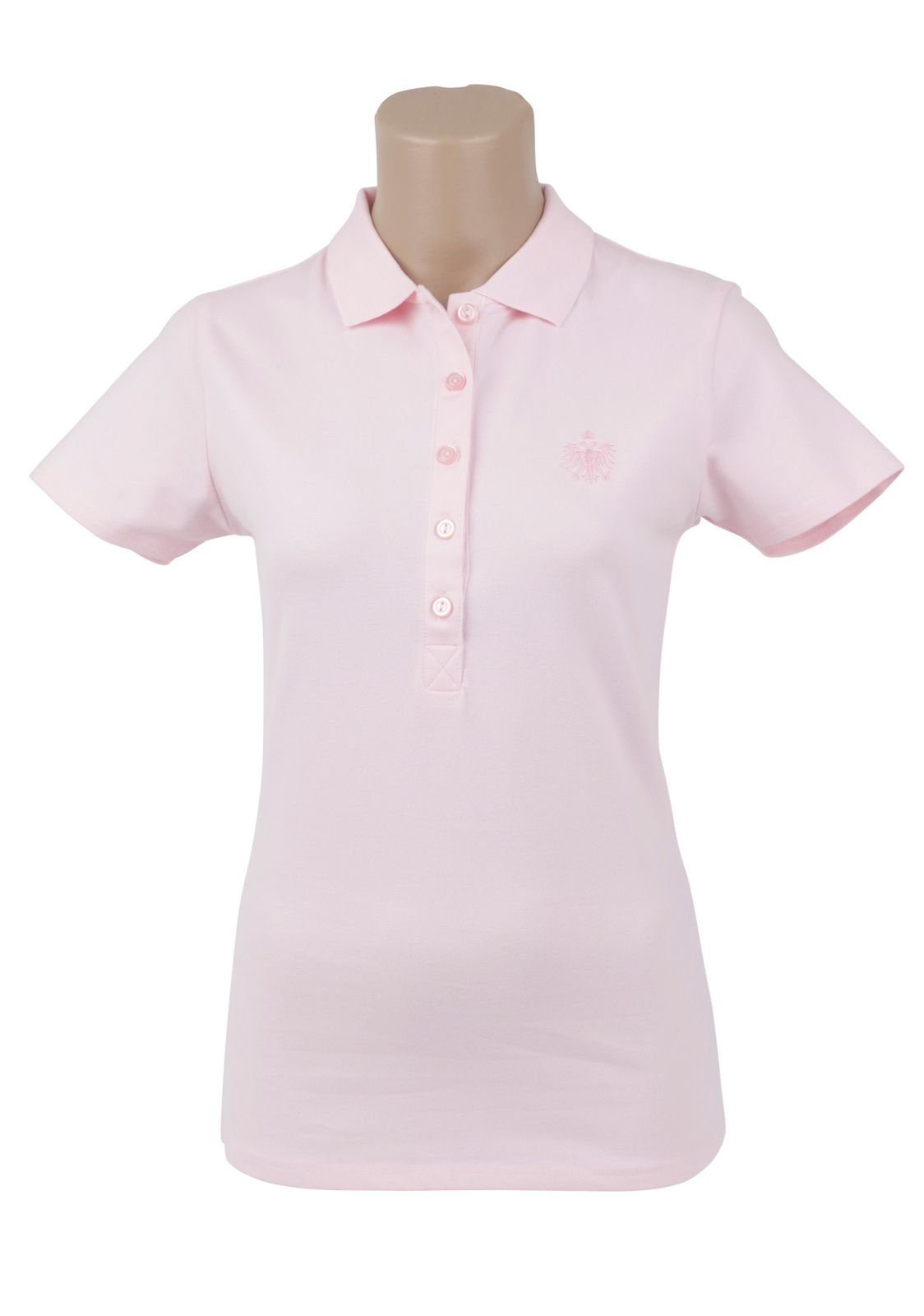 Austria Imperial Poloshirt Polo Damen rosa (1-tlg) Logo (Doppeladler) Ton  in Ton gestickt auf der Brust | Poloshirts