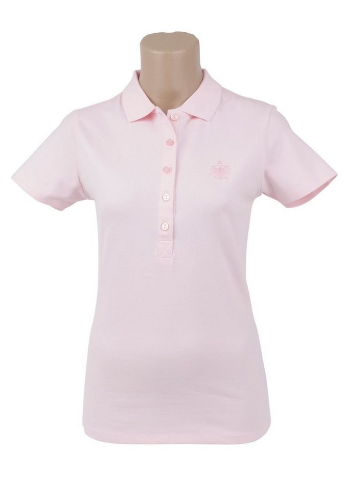 Austria Imperial Poloshirt Polo Damen rosa (1-tlg) Logo (Doppeladler) Ton  in Ton gestickt auf der Brust