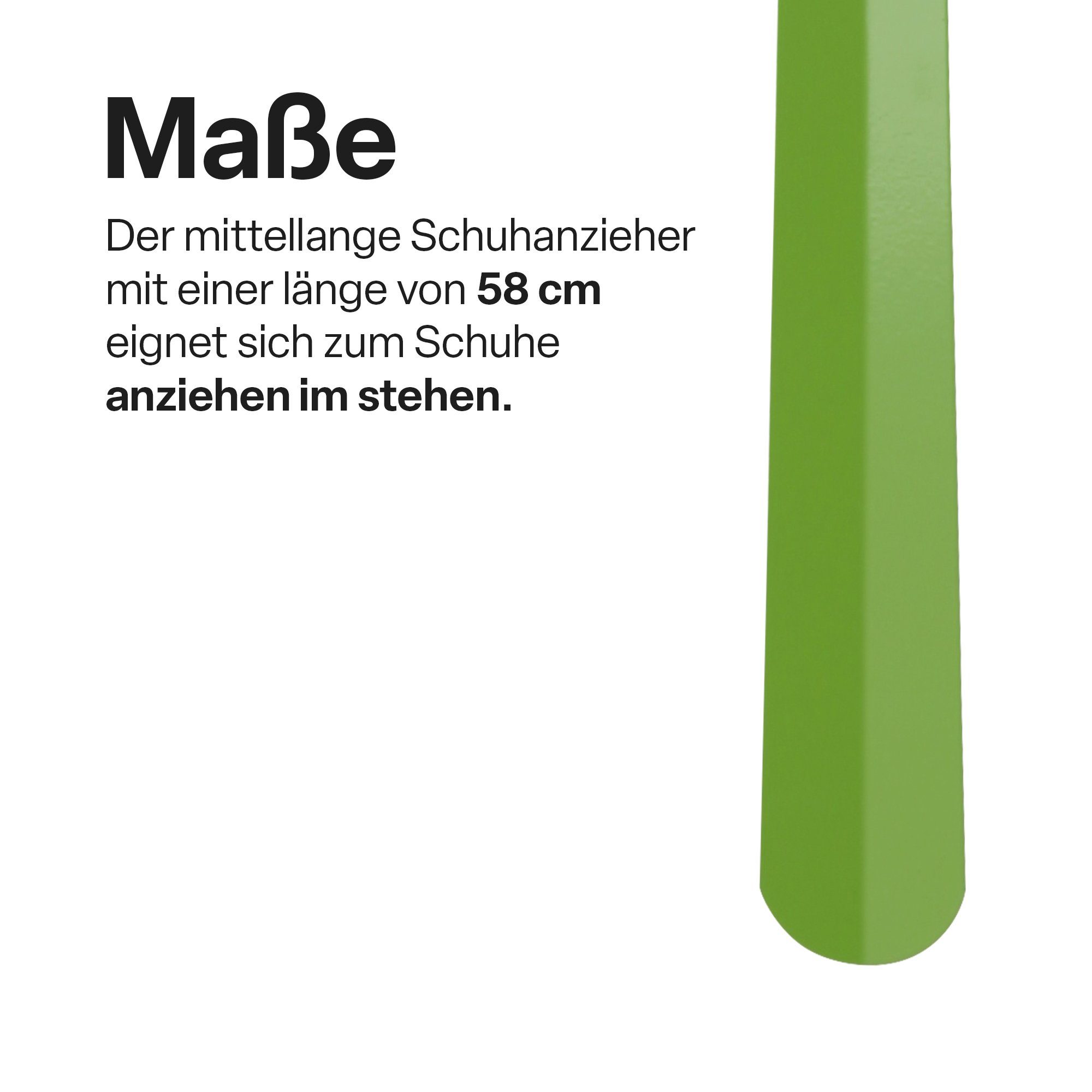 Bestlivings Schuhlöffel 3er-Set (16,5cm, 58cm, 79cm), Metall, stabil, mit Öse zum Aufhängen, ergonomisch gebogene Form – Bild 4 von 5