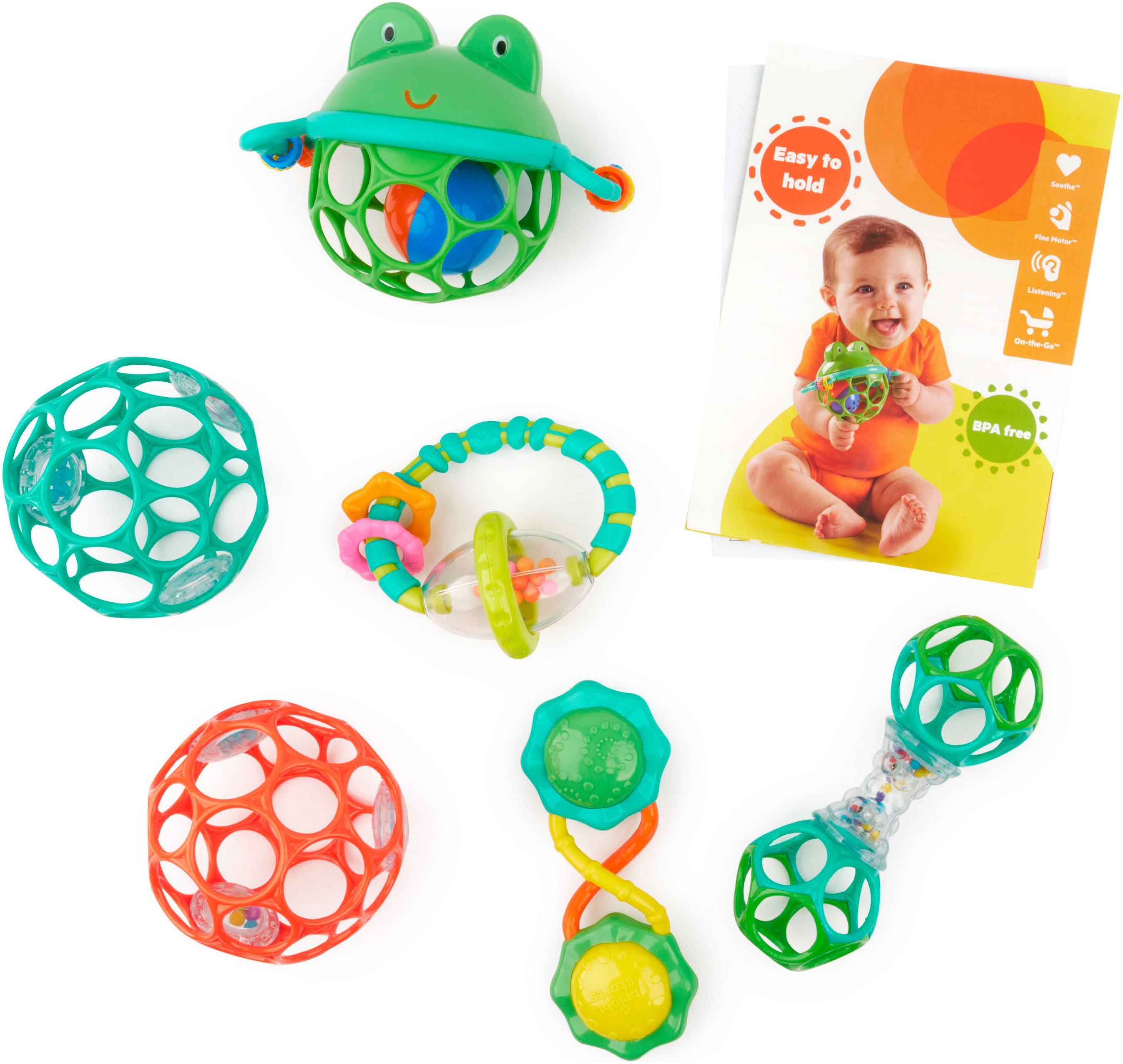 Bright Starts Rassel Little Shakers, Rassel-Geschenkset (Set, 6-tlg), mit Sound