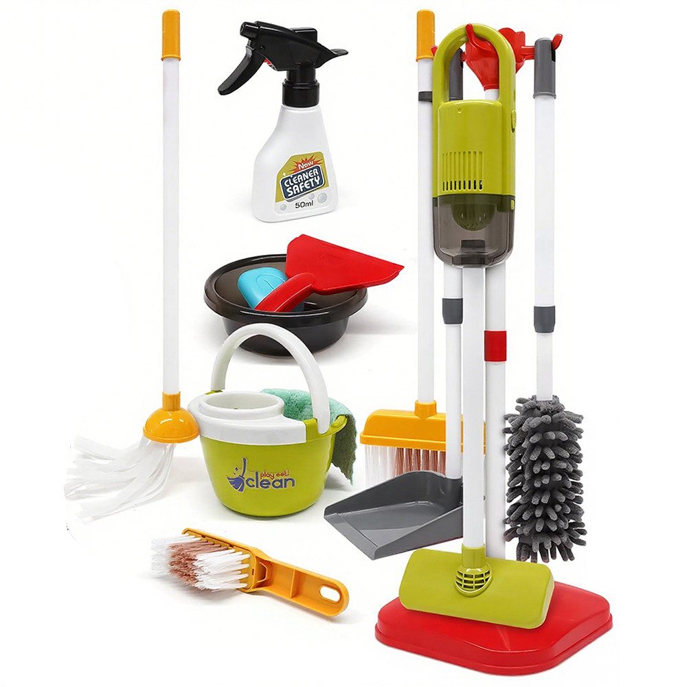 Kinder-Haushaltsset Putzspielzeug-Set für Kinder mit funktionierender 2-in-1-Staubsauger