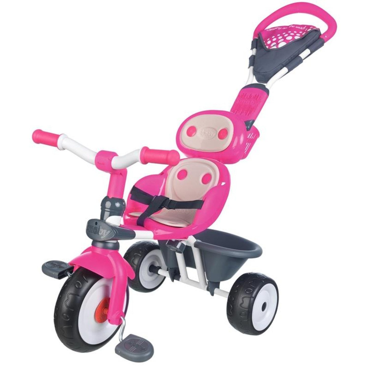 Smoby Dreirad 740600 Baby Driver Comfort Dreirad mit Dach, rosa