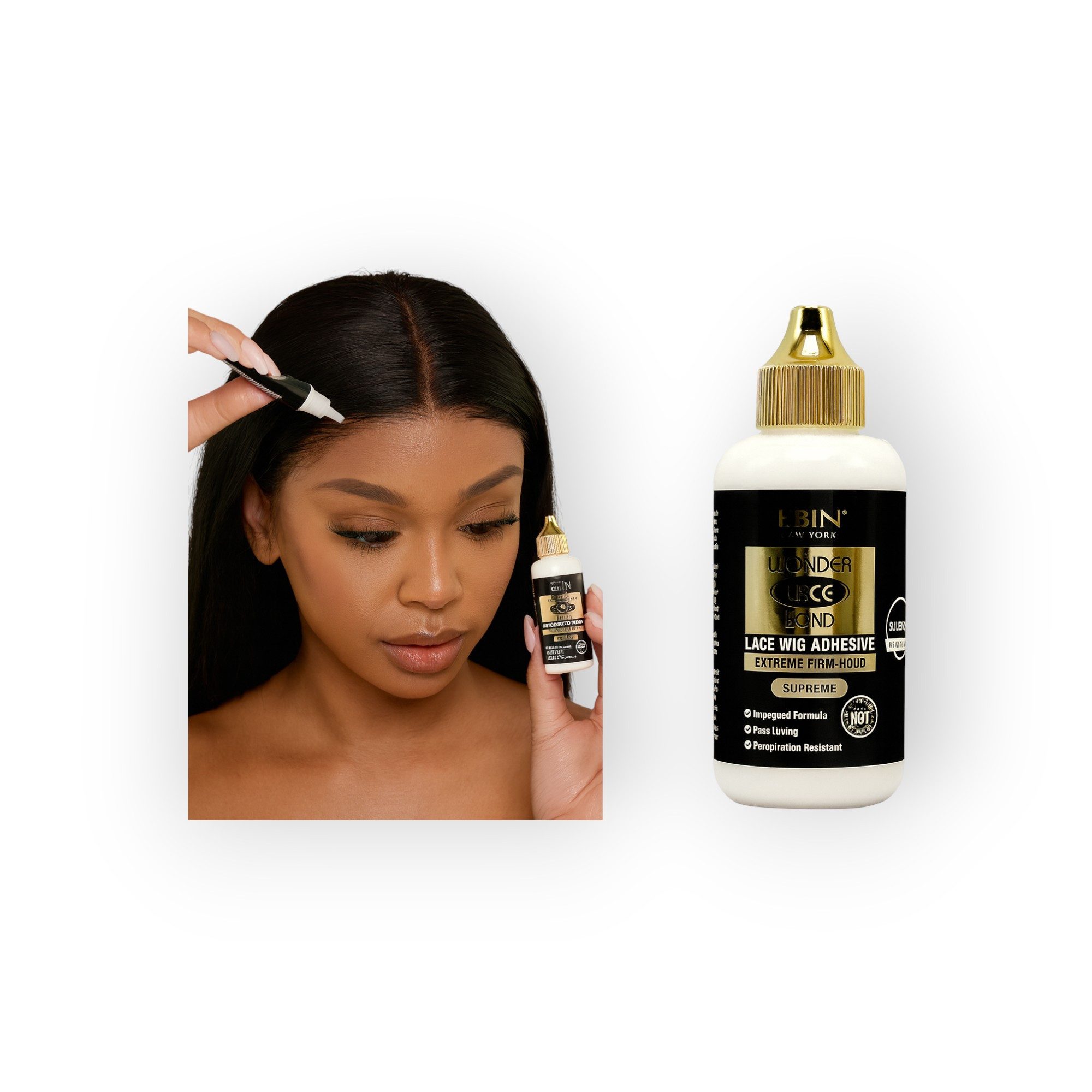 EBIN New York Kunsthaarperücke Ebin Wonder Lace Bond Glue Supreme, starker ultralanger halt, schweiß‑ und feuchtigkeitsresistent