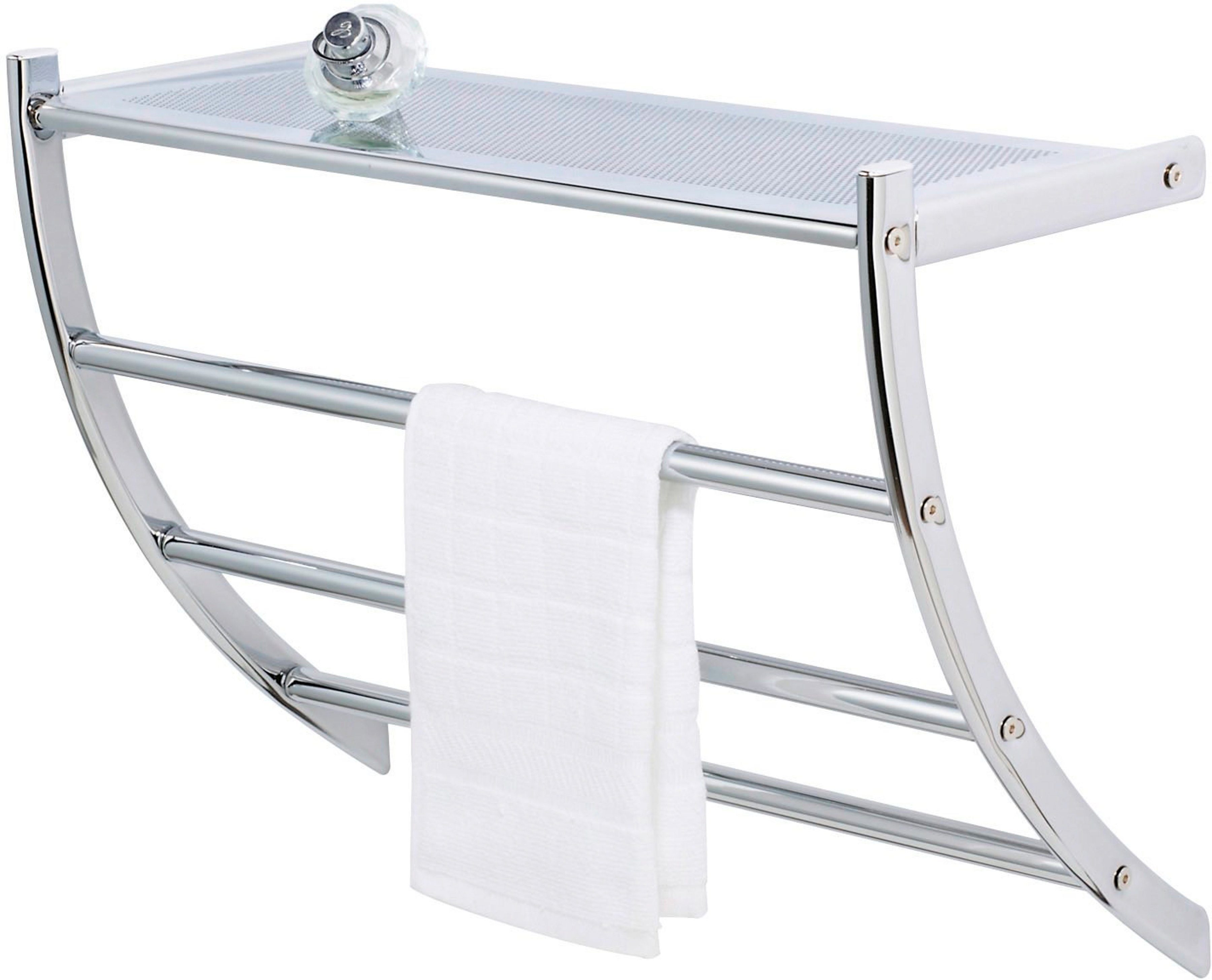 WENKO Zwischenräume für der beim luftige Handtücher Aufhängen Handtuchhalter Form Gebogene Pescara,