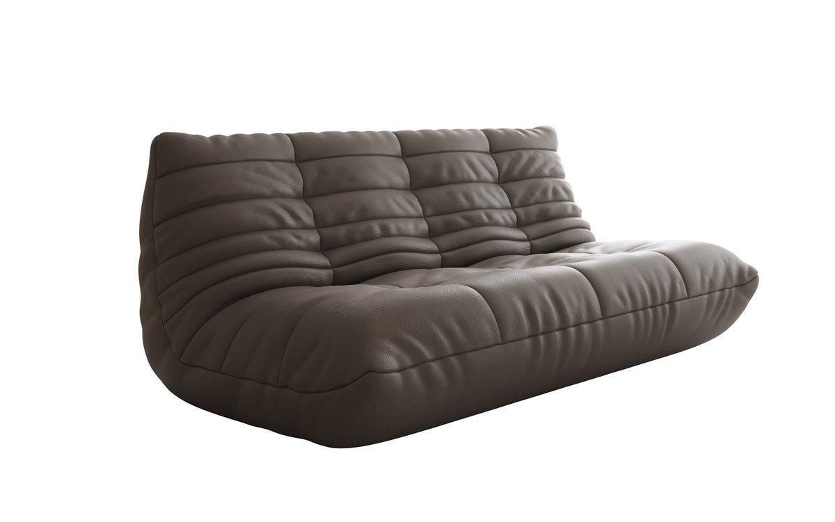 Luxusbetten24 Wohnlandschaft Designer 3 Sitzer Sofa Calmo, in Echtleder