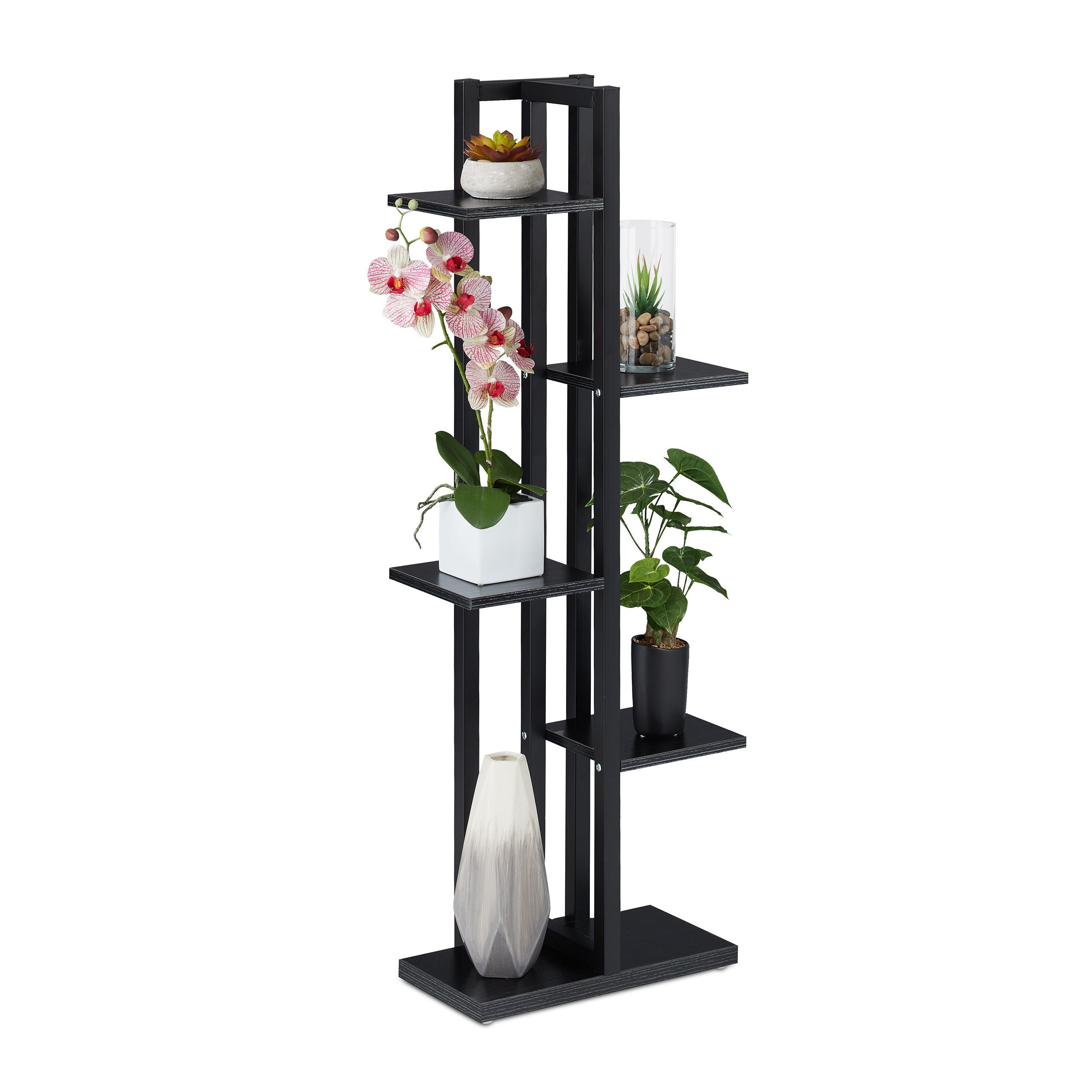 relaxdays Blumenständer Pflanzenregal mit 5 Ablagen, günstig online kaufen