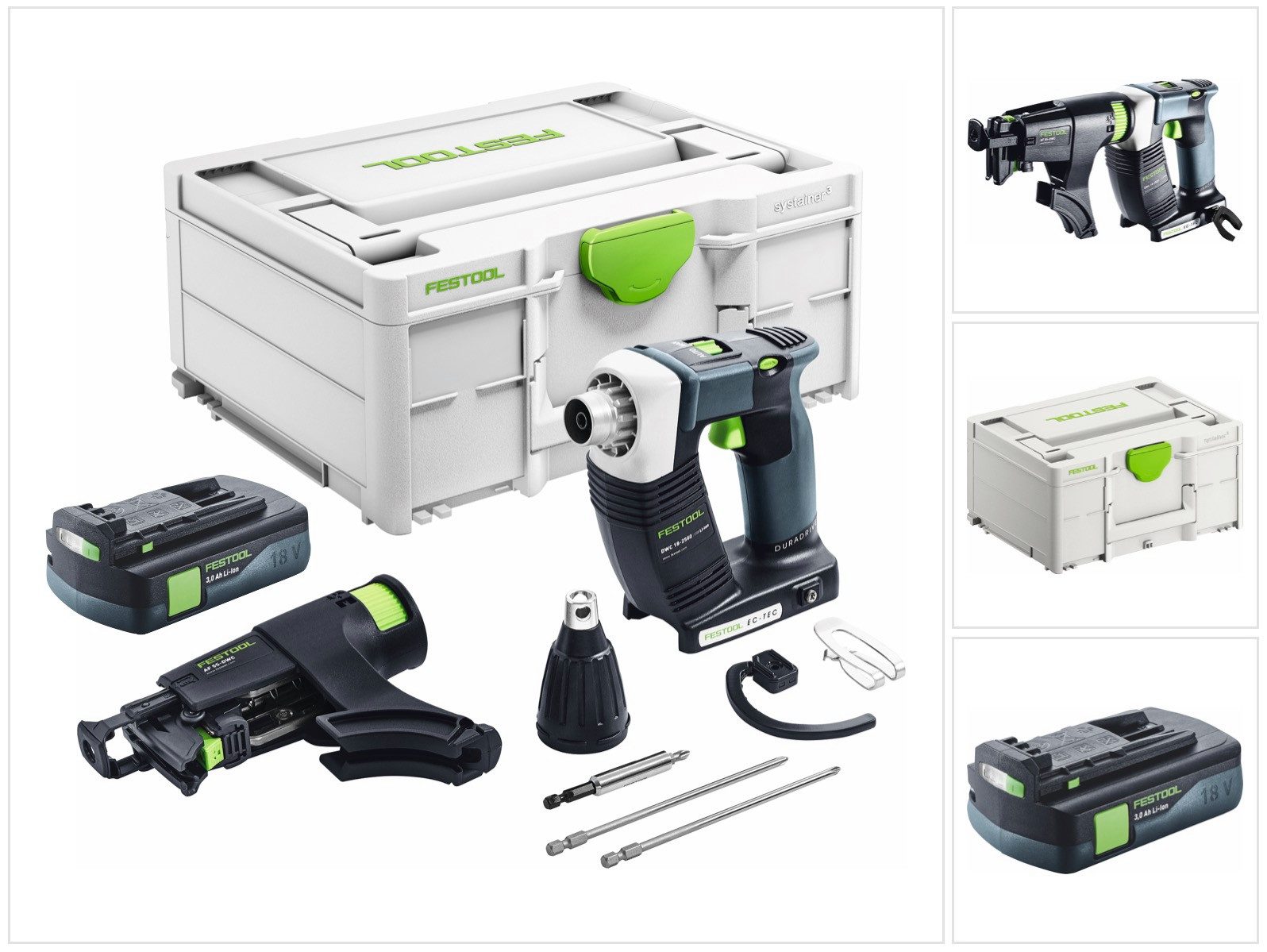 FESTOOL Akku-Trockenbauschrauber DURADRIVE DWC 18-2500 Basic Akku Bauschrauber 18 V 18 Nm Brushless +