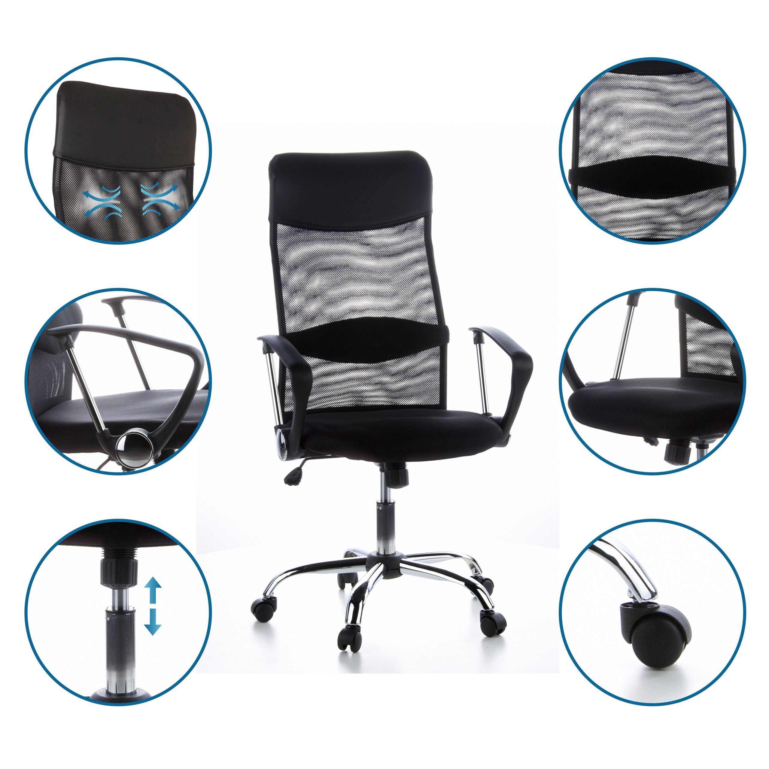 hjh OFFICE Chefsessel Home Office Chefsessel Aria High, Drehstuhl Bürostuhl ergonomisch