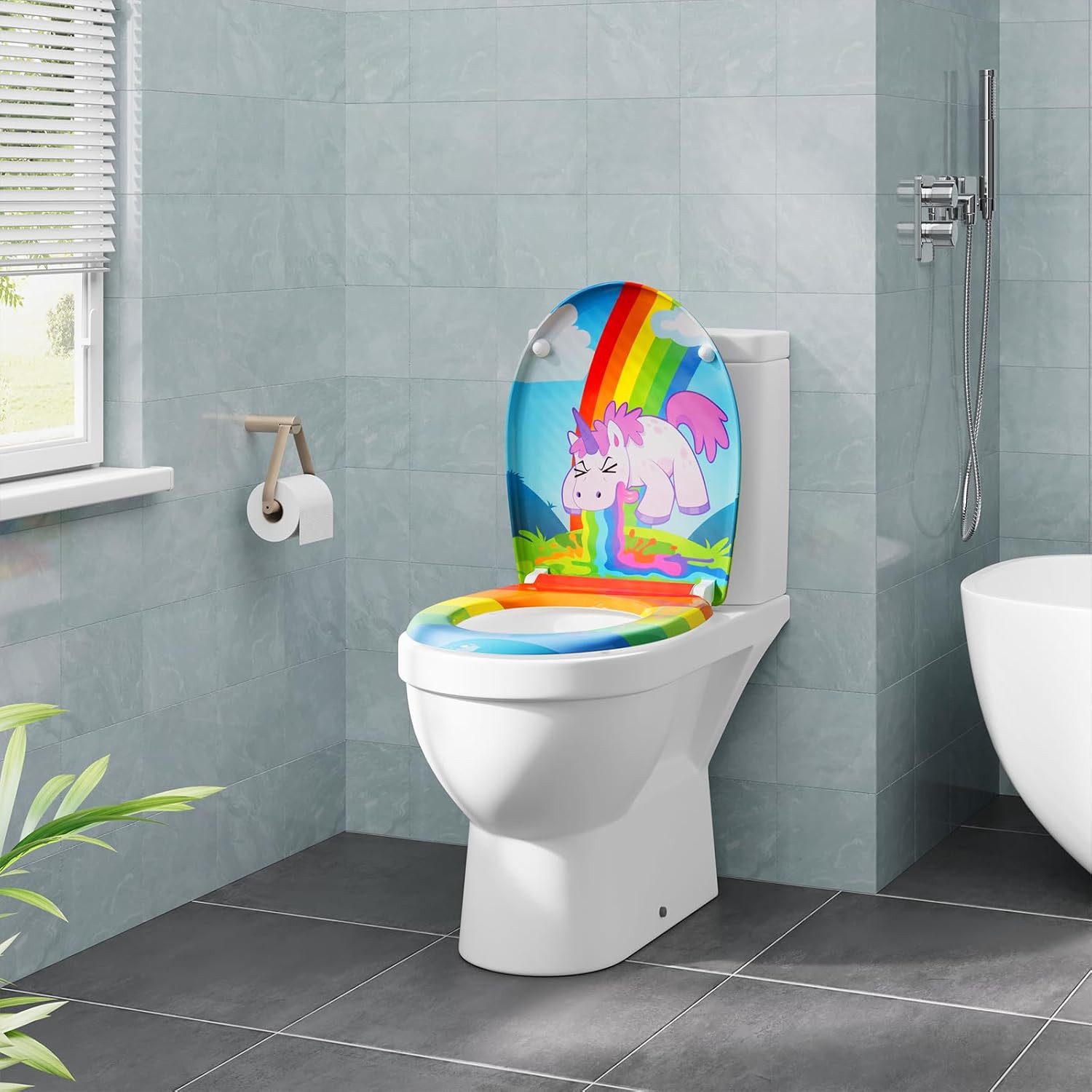 EUGAD WC-Sitz (1-St), Toilettendeckel mit Absenkautomatik O-förmige