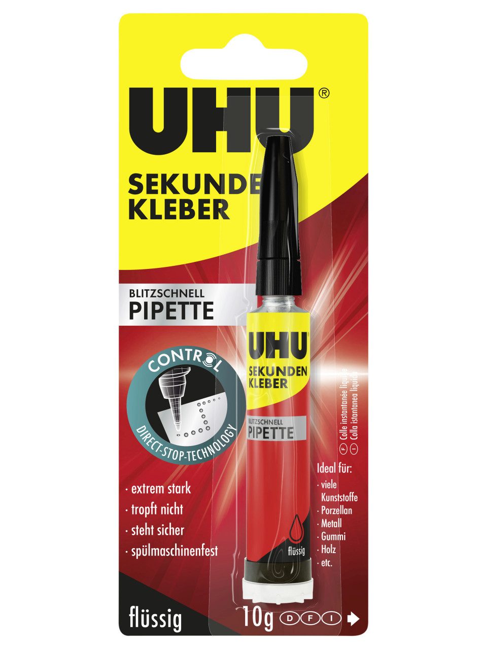UHU Bastelkleber UHU Sekundenkleber blitzschnell Pipette Control 10