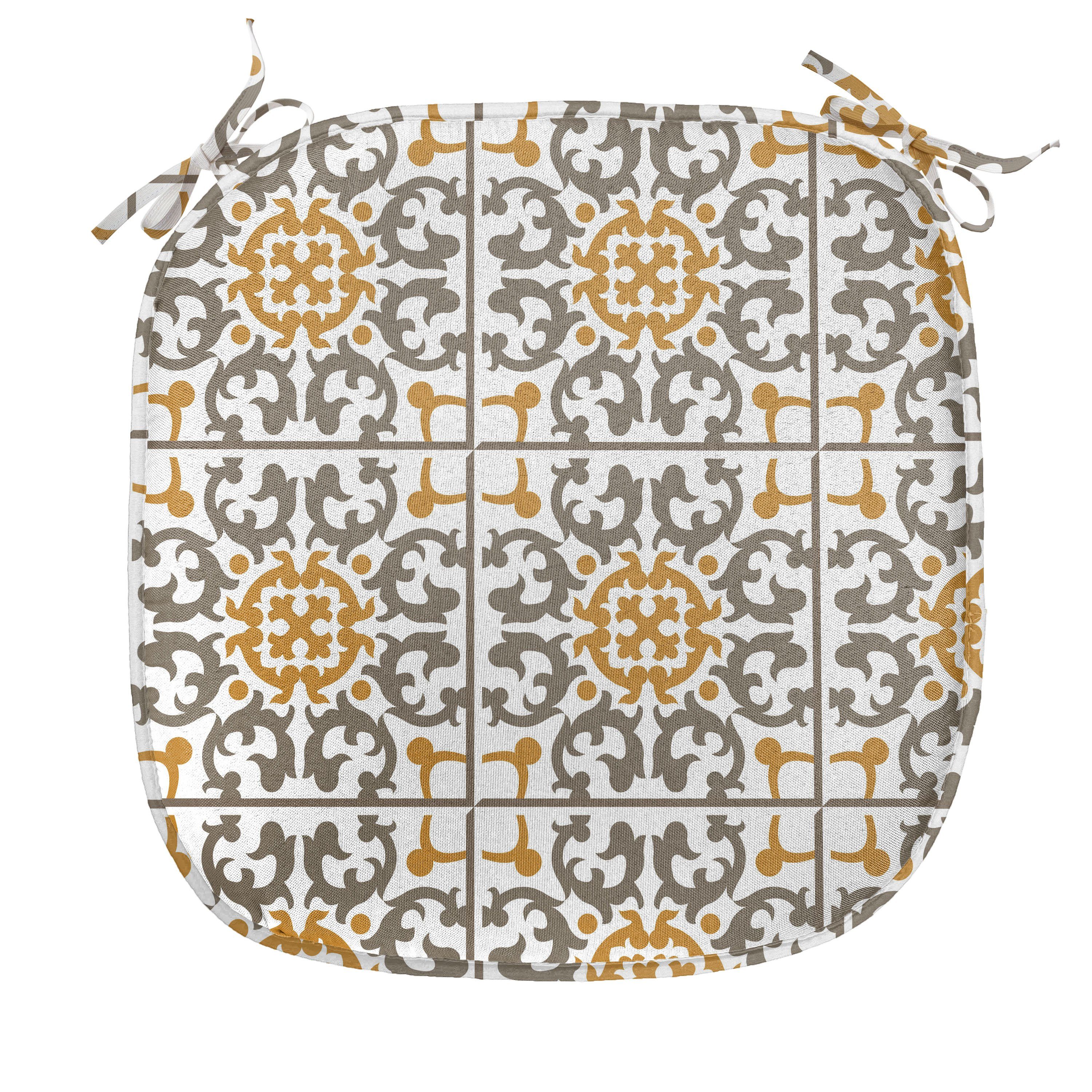 Türkisch-Muster Stuhlkissen mit Fliesen Scroll wasserfestes für Abakuhaus Riemen Kissen Dekoratives Küchensitze,