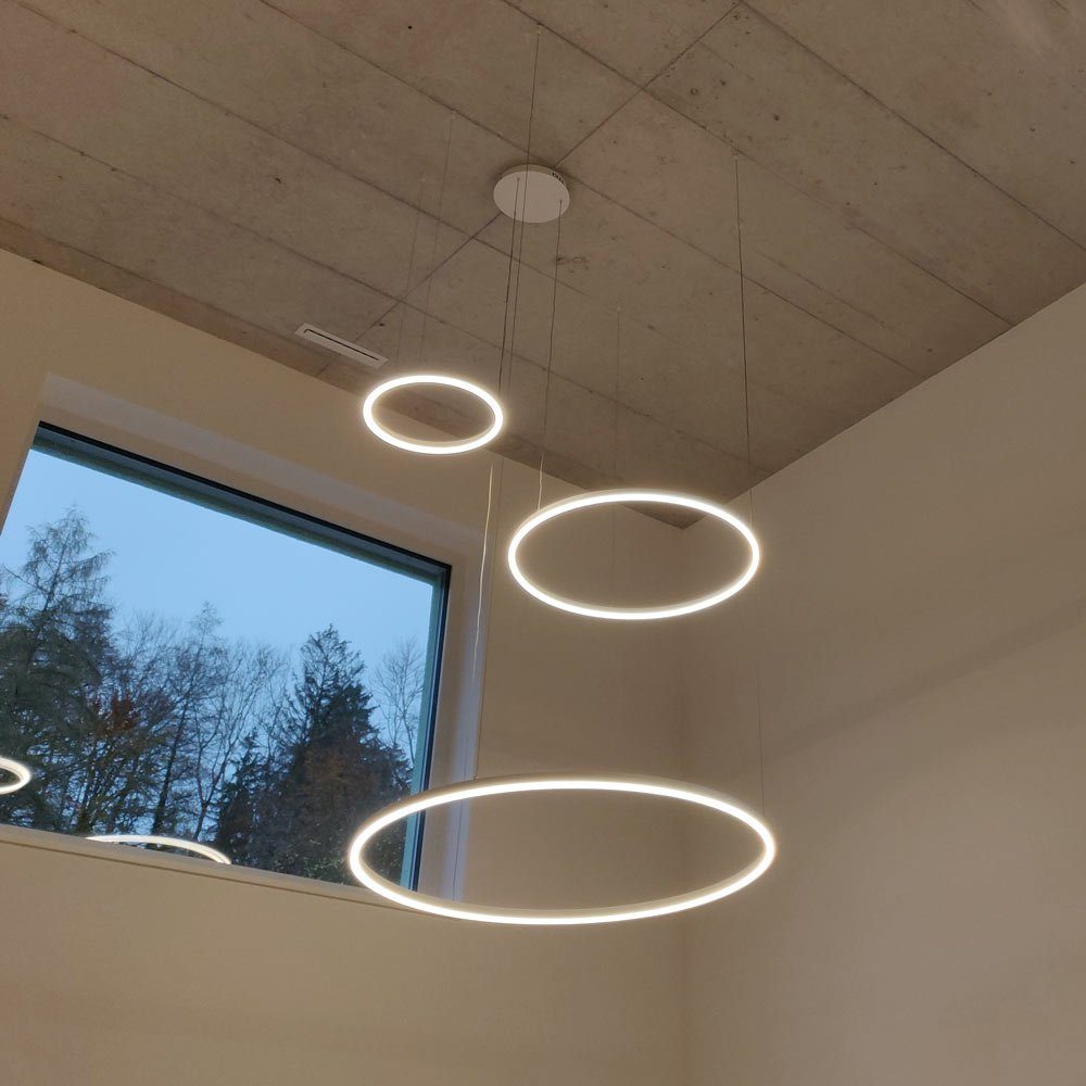 s.luce Pendelleuchte LED 40 oder Hängeleuchte Aluminium, Ring indirekt direkt Warmweiß