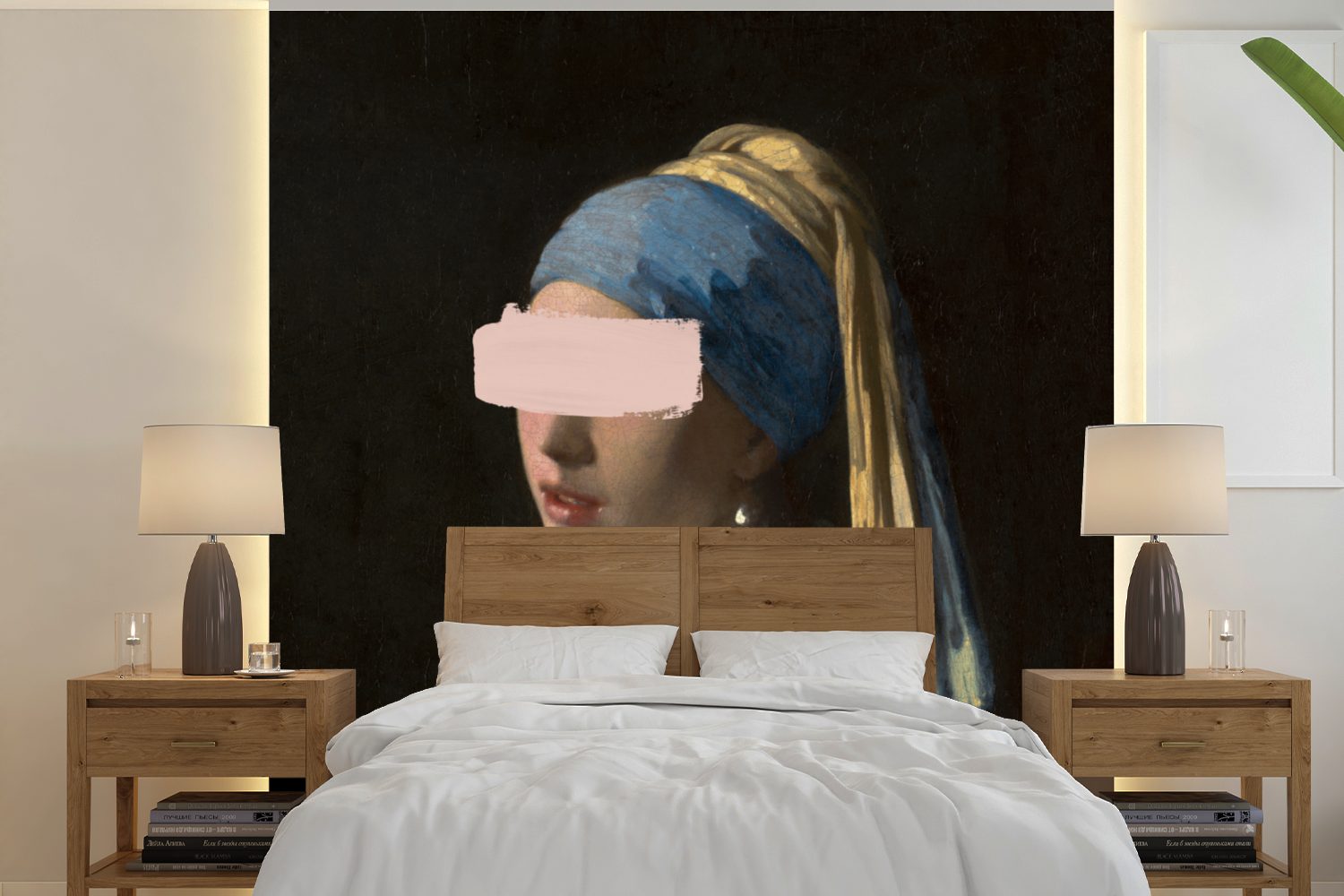 MuchoWow Fototapete Mädchen mit Perlenohrring - Vermeer - Kunst, Matt, bedruckt, (5 St), Vinyl Tapete für Wohnzimmer oder Schlafzimmer, Wandtapete | Fototapeten