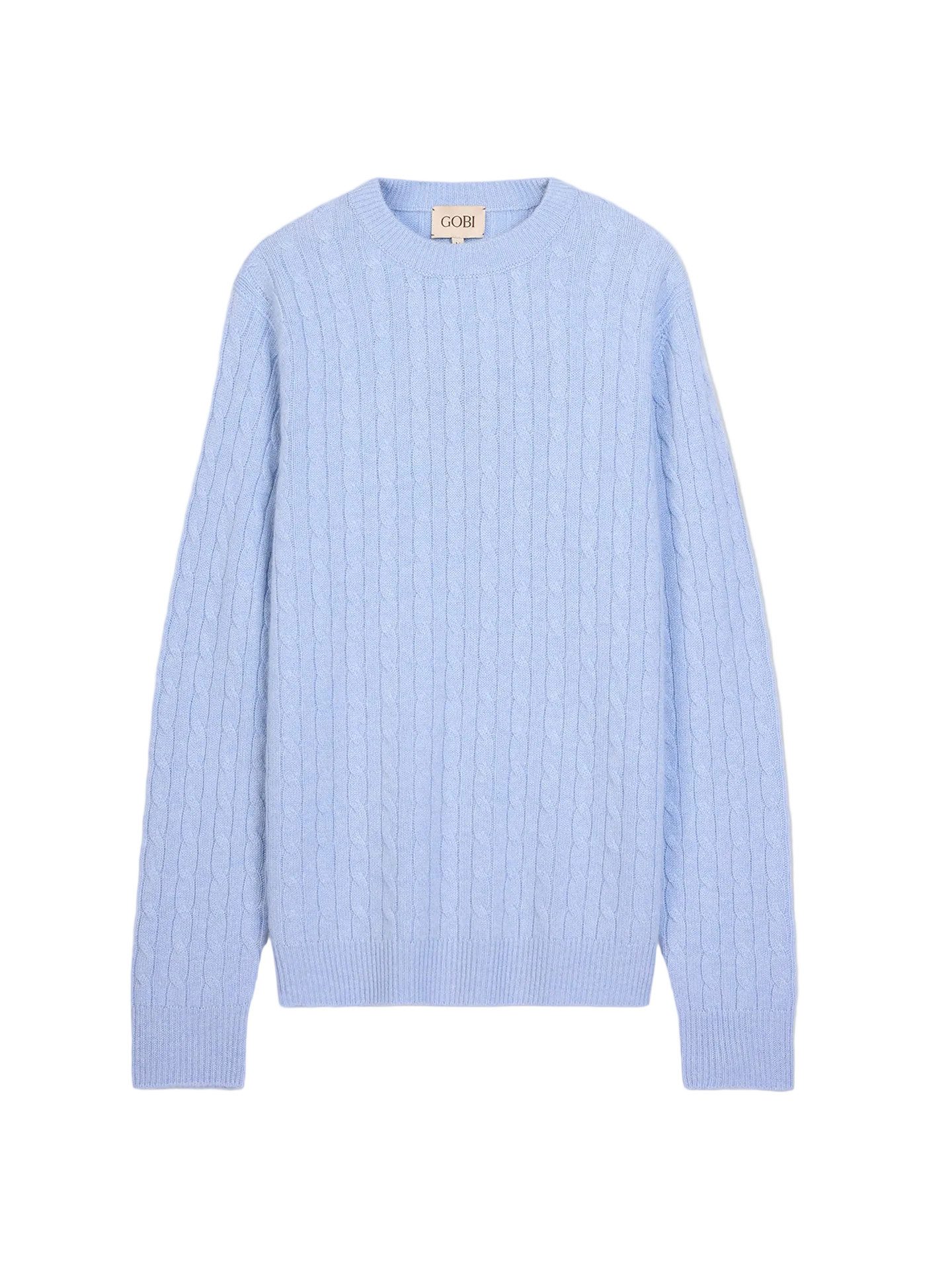 GOBI Cashmere Rundhalspullover Kaschmirpullover in Zopfstrick
