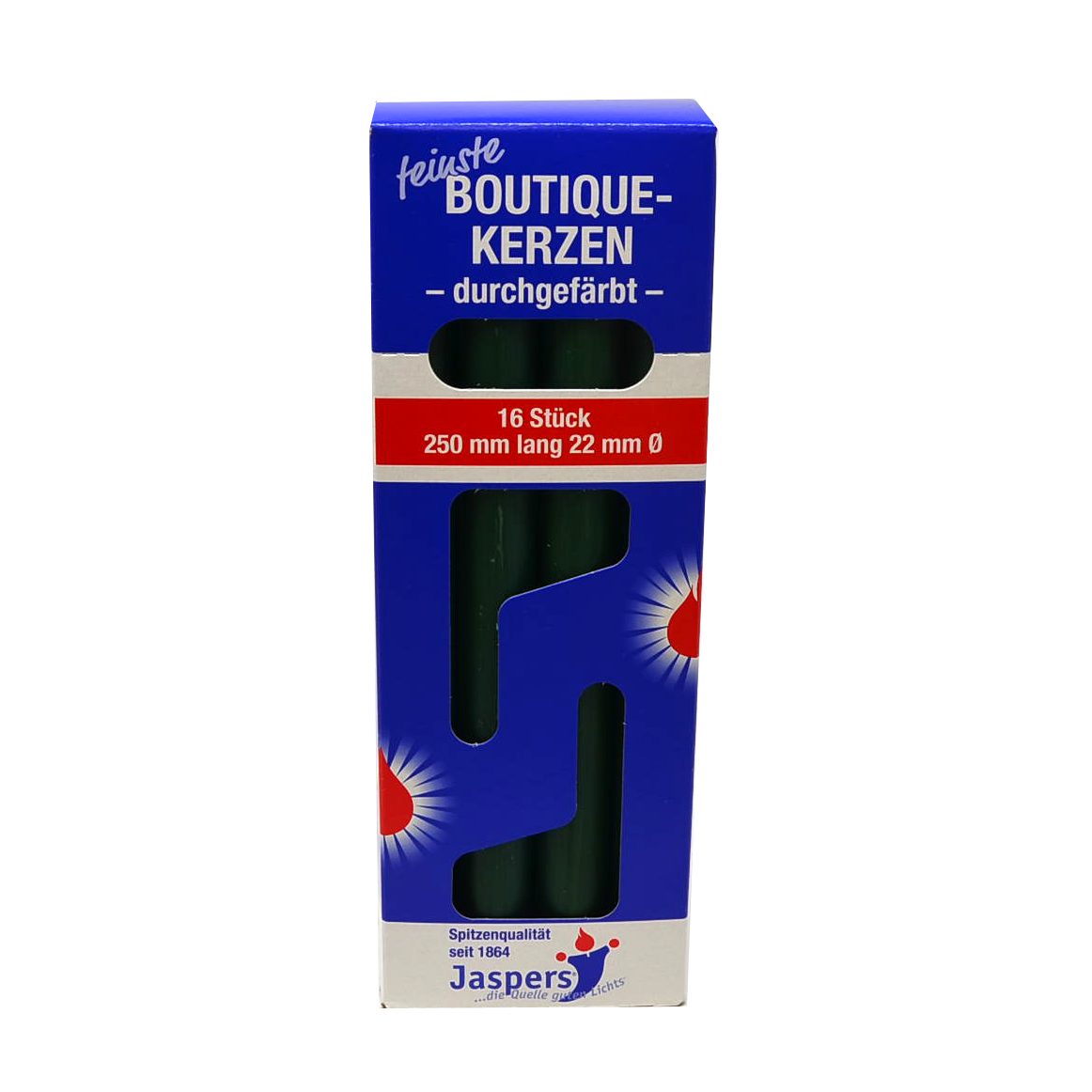 Jaspers Kerzen Tafelkerze Boutique-Tafelkerzen jagdgrün 16er Pack durchgefä günstig online kaufen