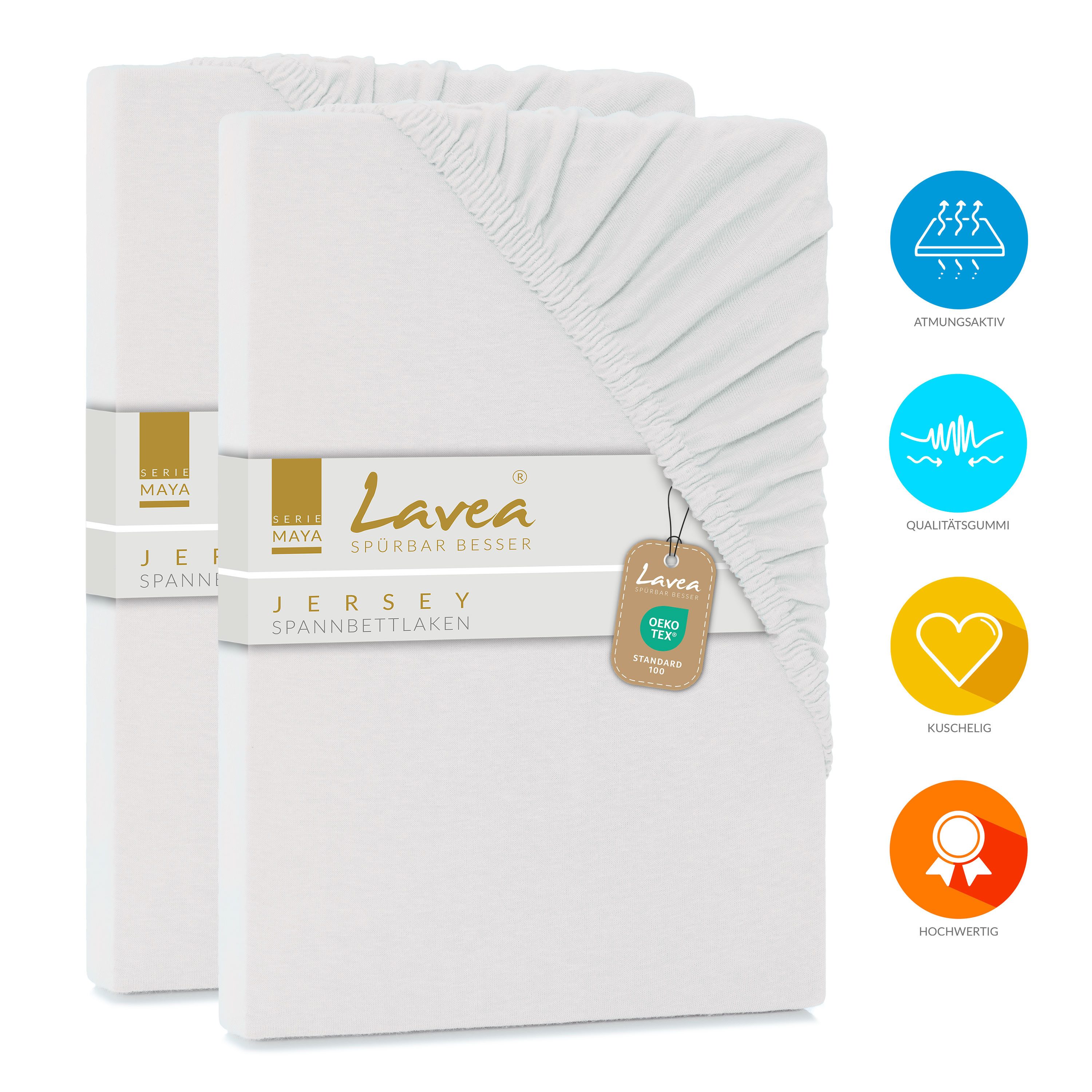Lavea Spannbettlaken Bettlaken Maya, 180x200cm, 200x200cm, 140x200cm, 160x2 günstig online kaufen
