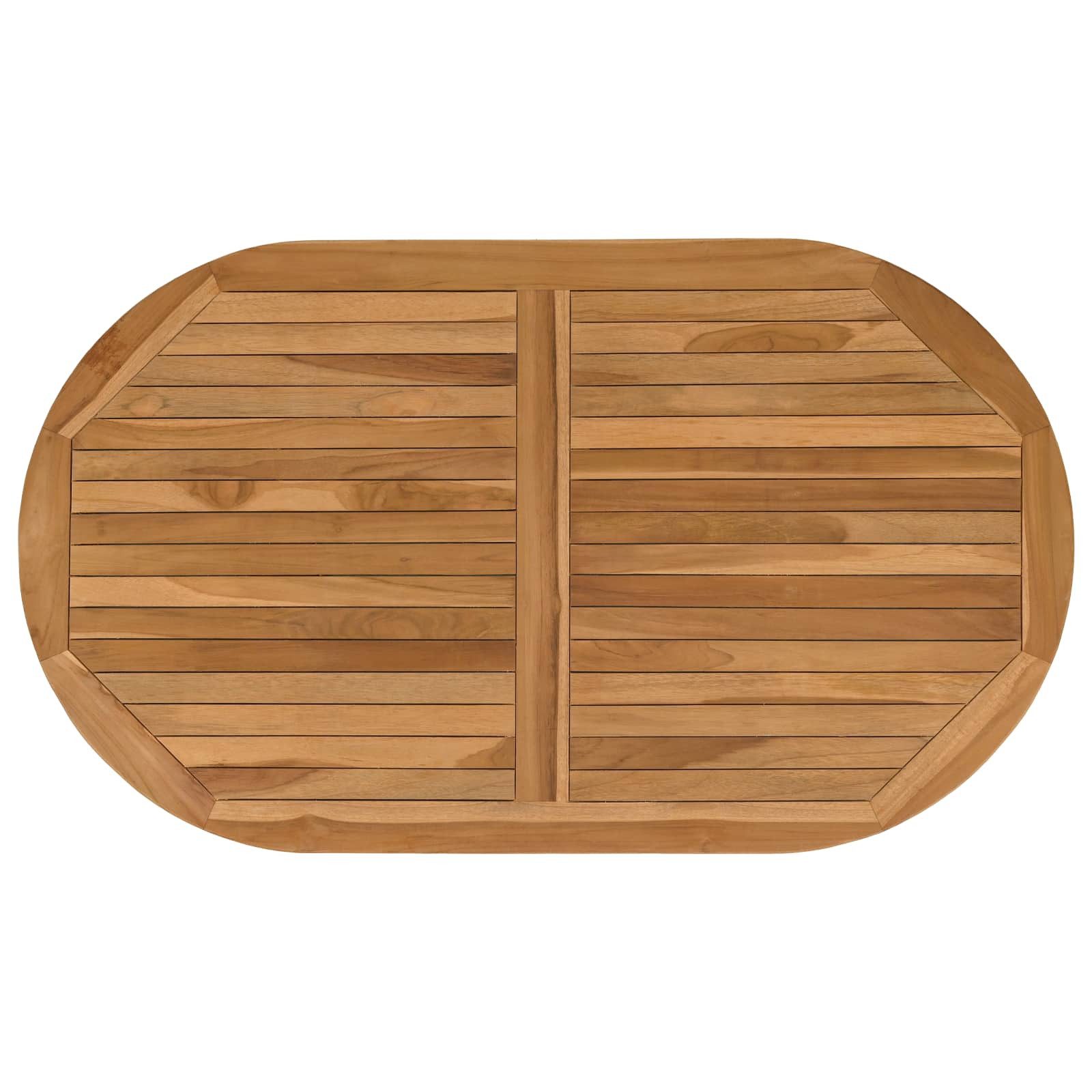 vidaXL Tischplatte Tischplatte Oval Massives holz Natur (1 St)