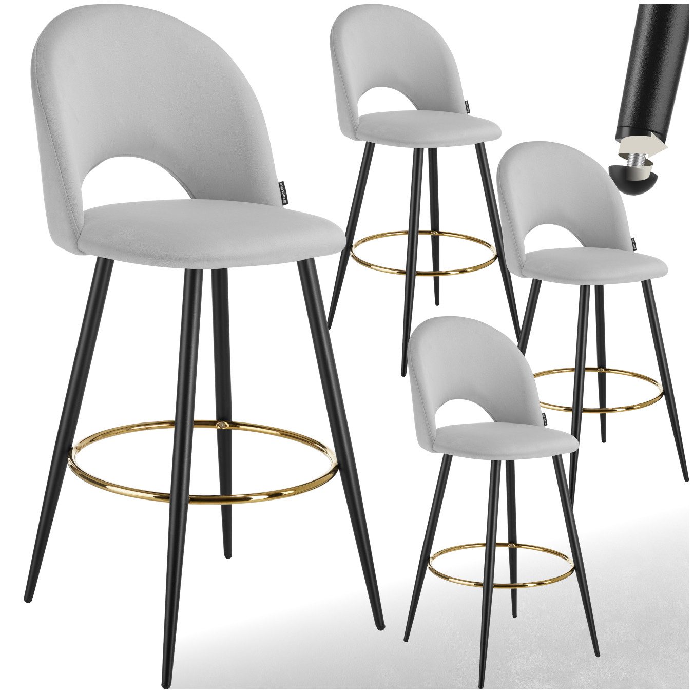 tectake Barhocker Barstuhl Sachel mit Rückenlehne, günstig online kaufen