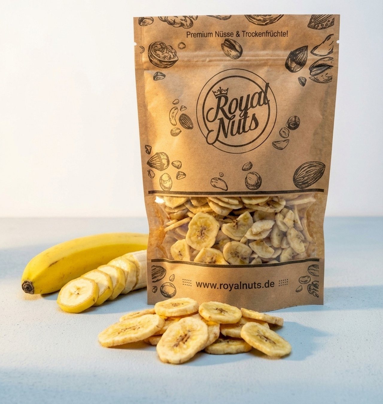 Royalnuts Genuss GmbH Trockenfrüchte 1000g Getrocknete Bananenchips, Royalnuts