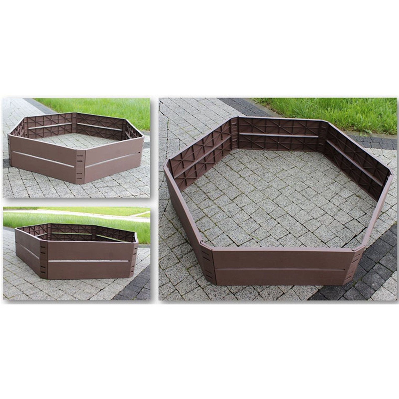 HTI-Living Hochbeet Hochbeet sechseckig Nessa 2-stöckig (2x 6 Module), Pflanzkasten