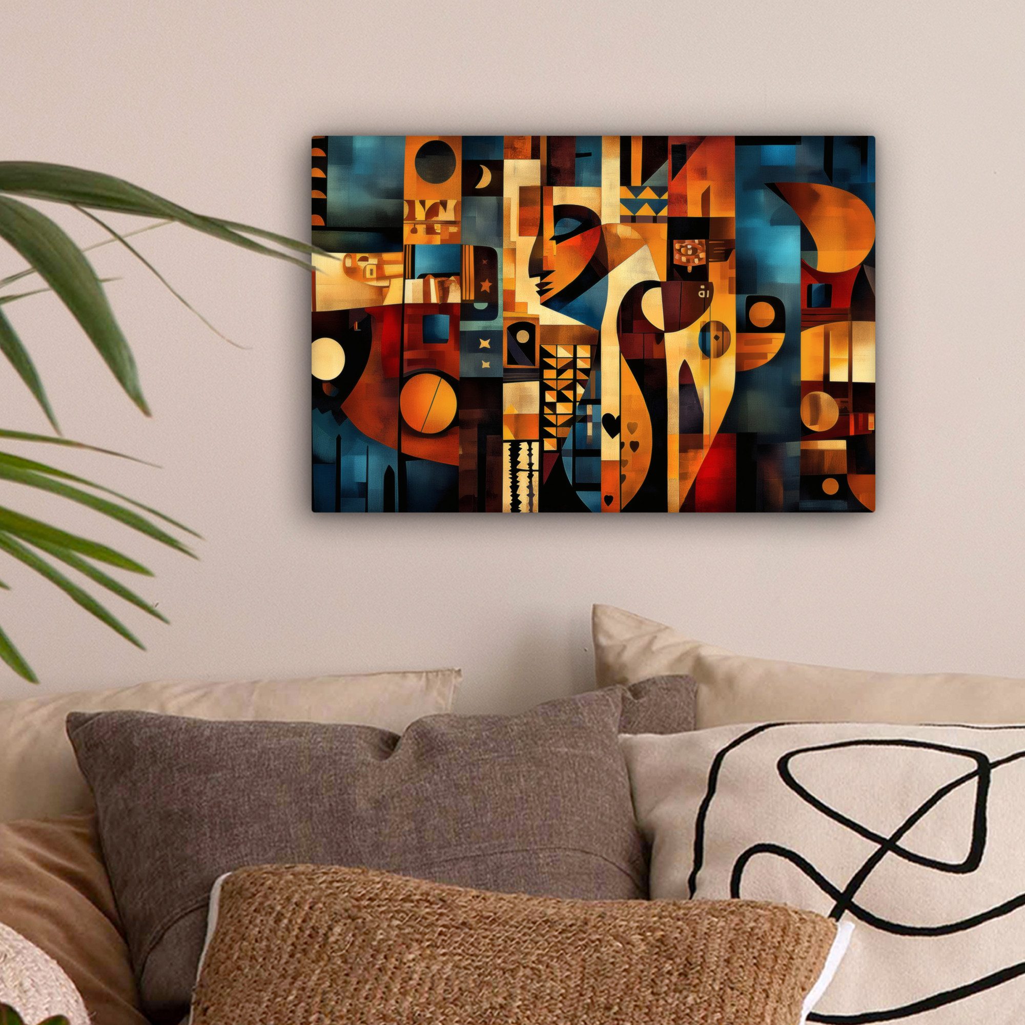 OneMillionCanvasses® Leinwandbild Figuren - Abstrakt - Symbole, Fotodruck ( günstig online kaufen