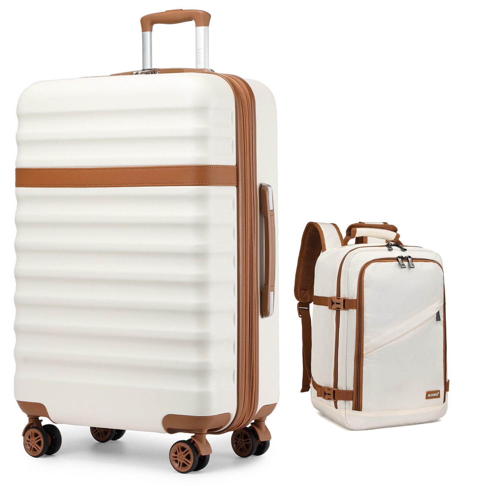 KONO Kofferset, Hartschalenkoffer (55/65/75 cm)+20L Kabinenrucksack günstig online kaufen
