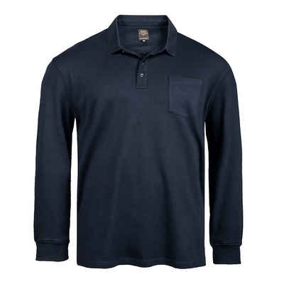 Kitaro Langarm-Poloshirt Übergrößen Langarm-Poloshirt Kitaro dunkelblau