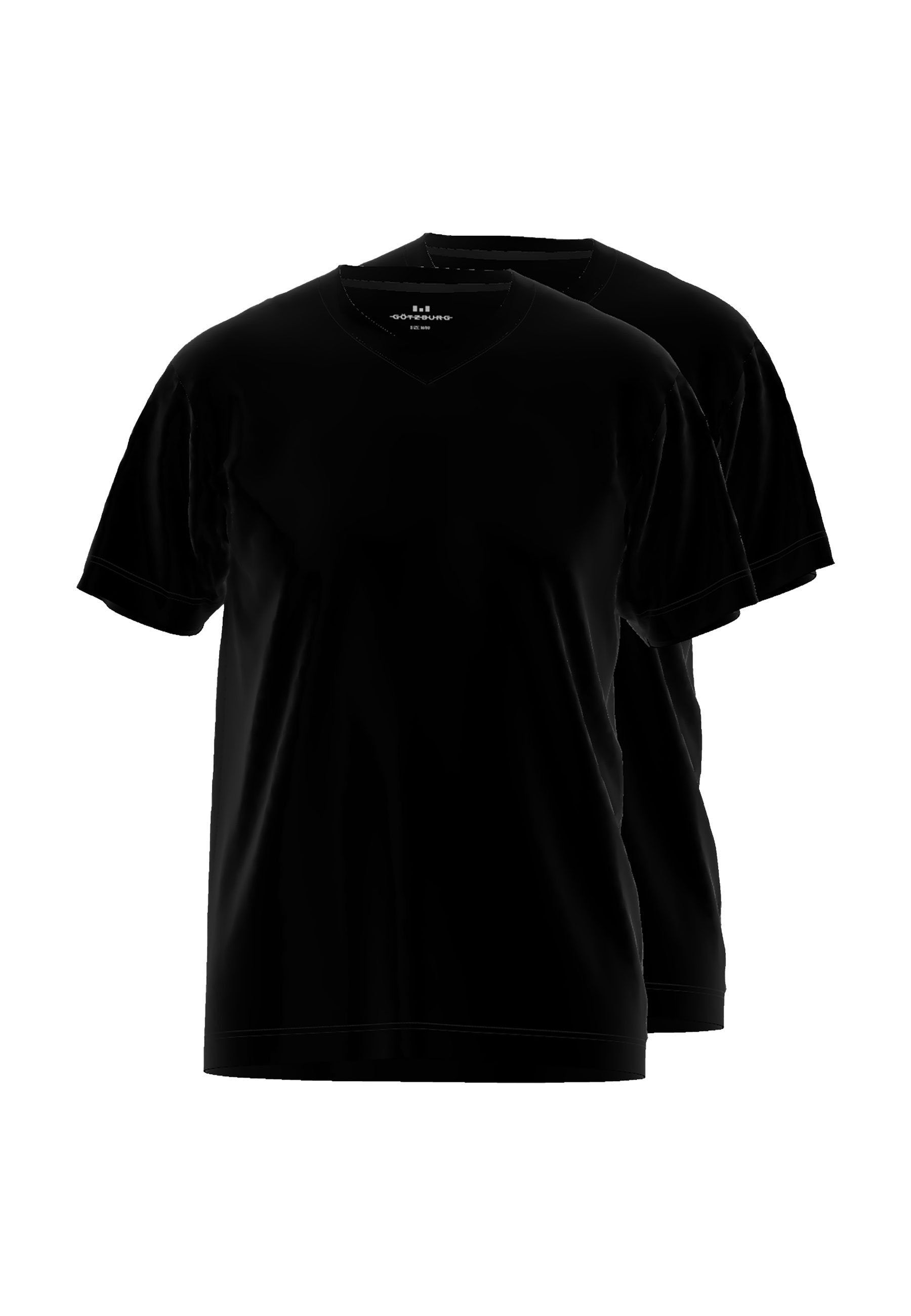 2er uni T-Shirt GÖTZBURG Pack Unterziehshirt schwarz (2-St) GÖTZBURG black Herren