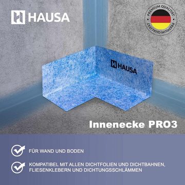 Hausa 3-lagige Aufbau Bodenfliese Innenecke PRO3 Dichtecke, blau, Eckabdichtung für Sanitär Bad Dusche Terrasse Balkon, wasserfeste Abdichtung unter Fliesen elastische Eck-Dichtband
