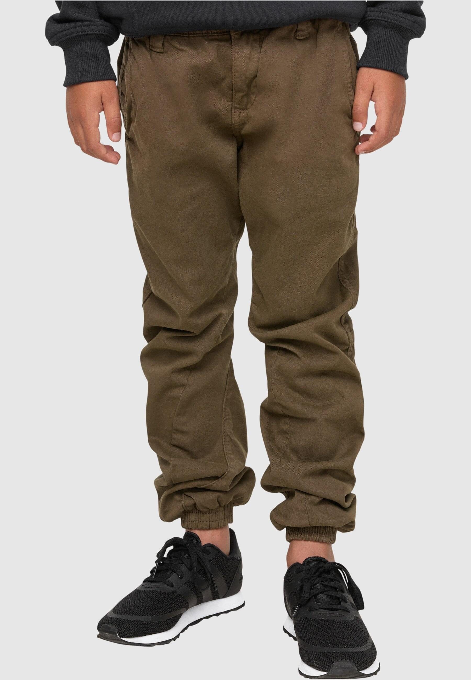 URBAN CLASSICS Herren Boys Pants olive Stretch Stoffhose (1-tlg) Jogging