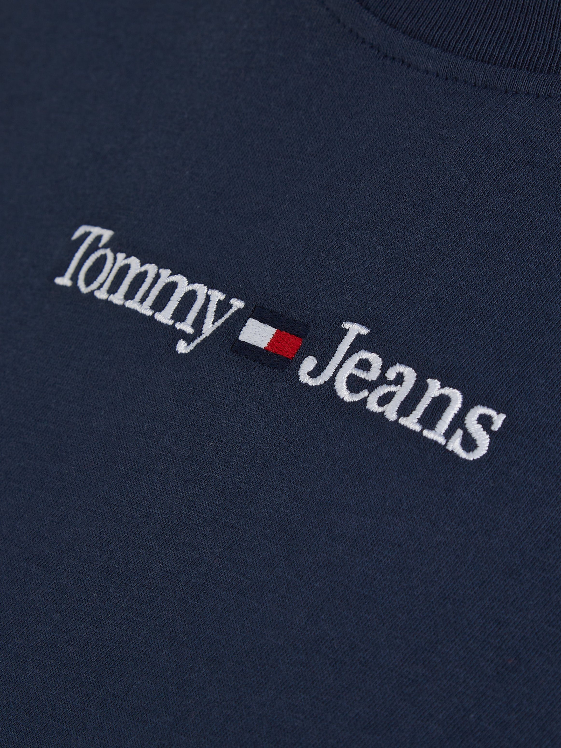 Tommy Jeans Kurzarmshirt TJW CLS LINEAR Jeans TEE Tommy mit SERIF Logoschriftzug Linear Twilight-Navy