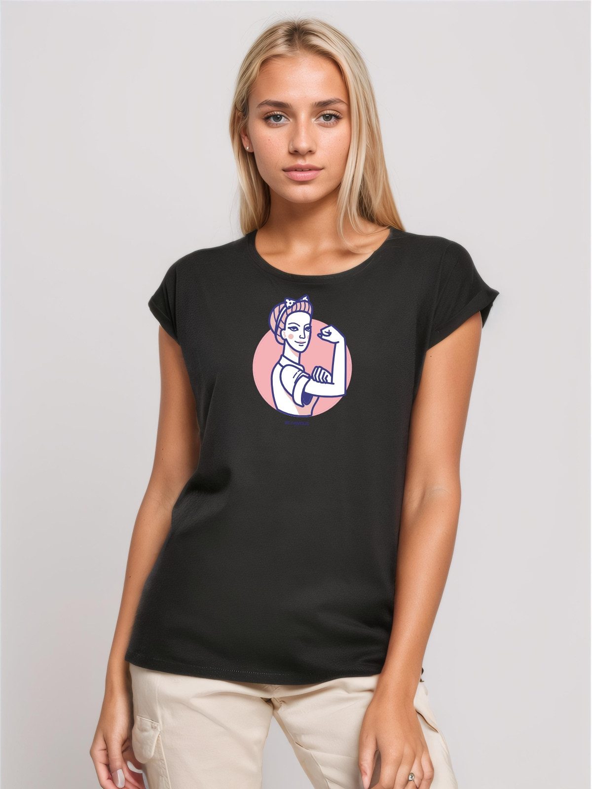 Be Famous Print-Shirt Classic Roll Up STGIR (1-tlg., keine)